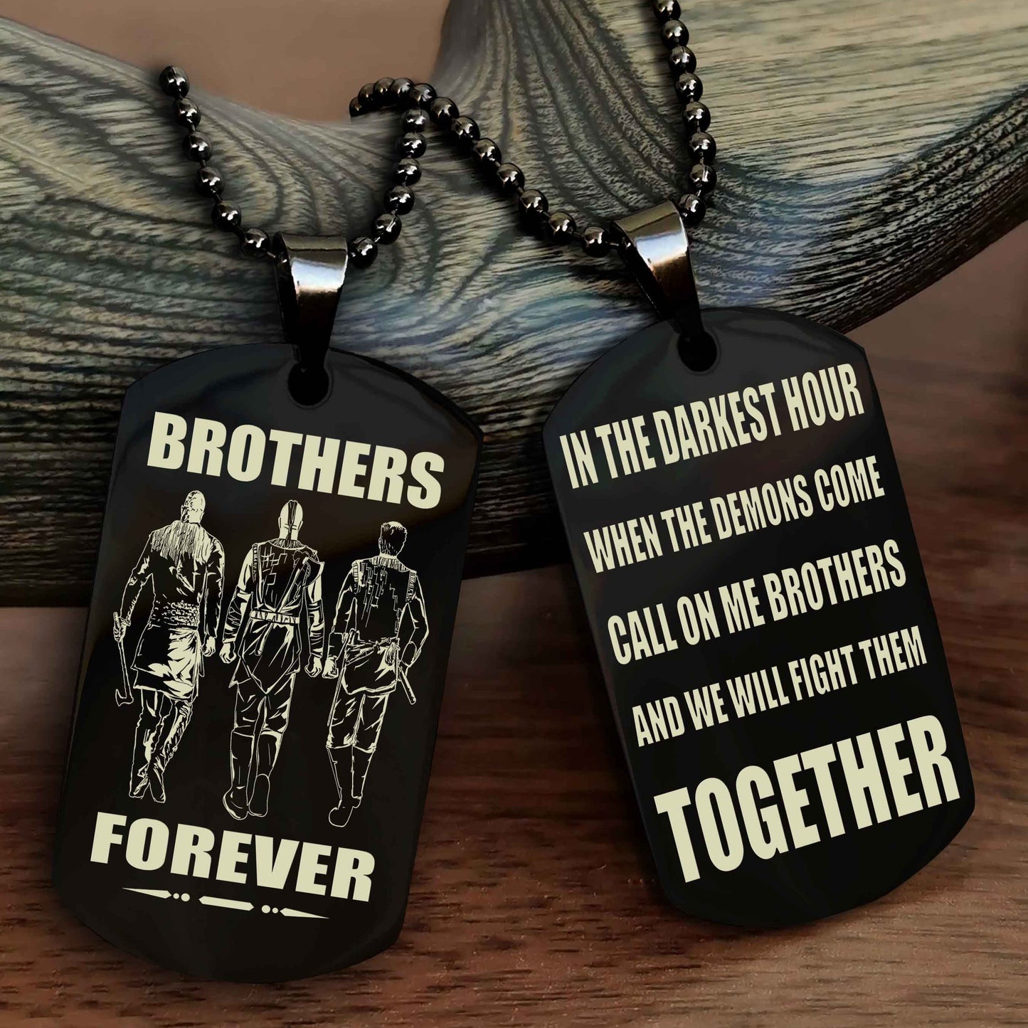 Knight Templar Personalized Double Sided Dog Tag For My Brother - Call On Me Brother And We Will Fight Them Together Gift For Your Friend