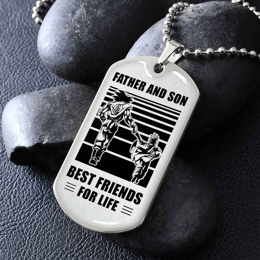 Family Military Chain Silver Plated 18K Gold Plated Father And Son Best Friend For Life Gift For Your Son