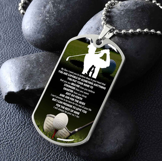 Sport Military Chain 18K Gold Plated Silver Plated To My Son From Mom Motivation Message I Will Always Be Your No 1 Fan