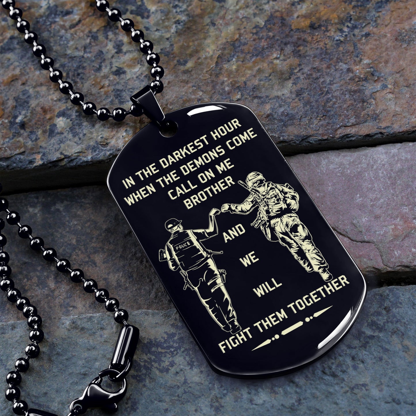 Mix Soldier Double Sided Dog Tag Call On Me Brother And We Will Fight Them Together