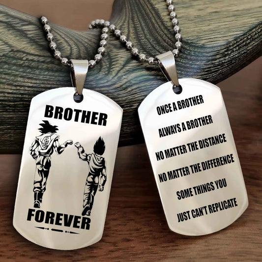 DRB Customizable engraved dog tag double sided gift from brother - Brother Forever Once A Brother Always A Brother