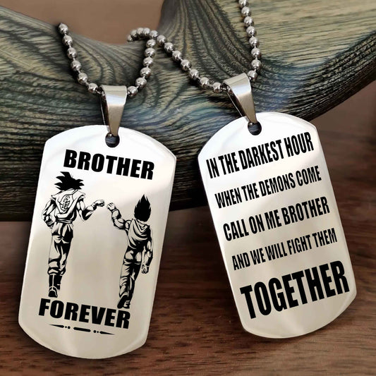 Soldier-Navy Personalized Double Sided Dog Tag For My Brother - Call On Me Brother And We Will Fight Them Together Gift For Your Friend