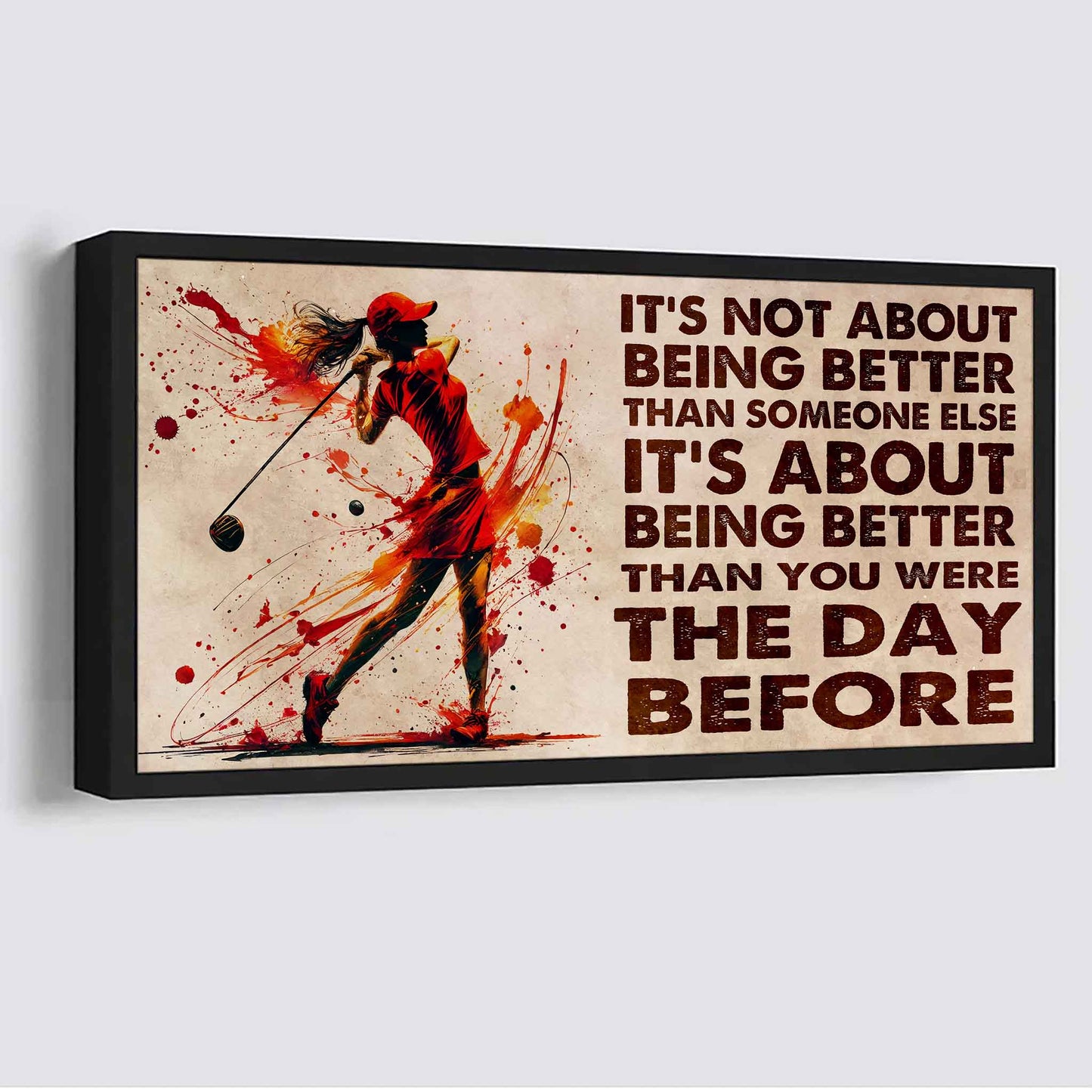 Water Color Woman SWIMMING Poster Canvas It Is Not About Being Better Than Someone Else Gift For Your Loving Woman