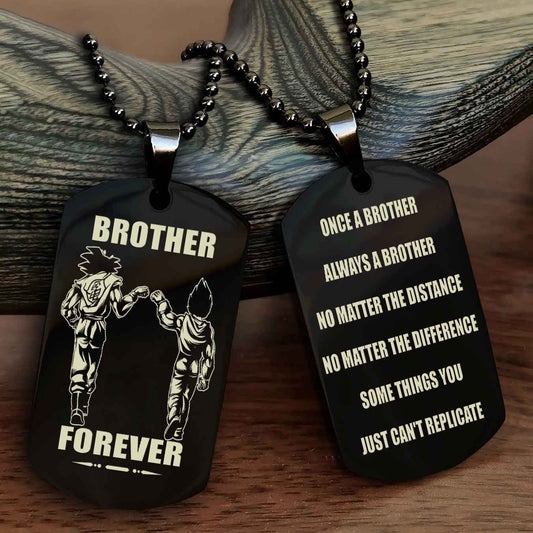 DRB Customizable engraved dog tag double sided gift from brother - Brother Forever Once A Brother Always A Brother