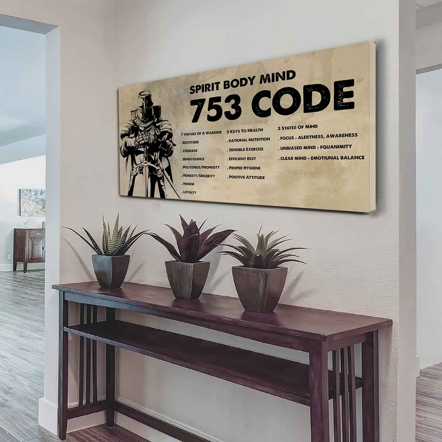 Knight Templar Poster Canvas 7 5 3 Code Motivation Quotes