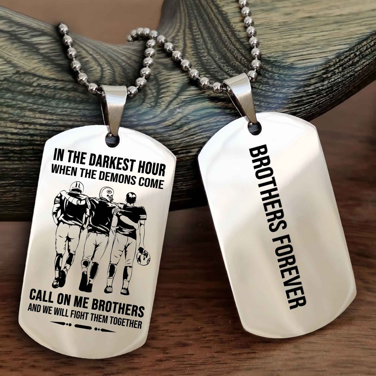 Knight Templar Customizable engraved black dog tag double sided gift from brother, brother forevers