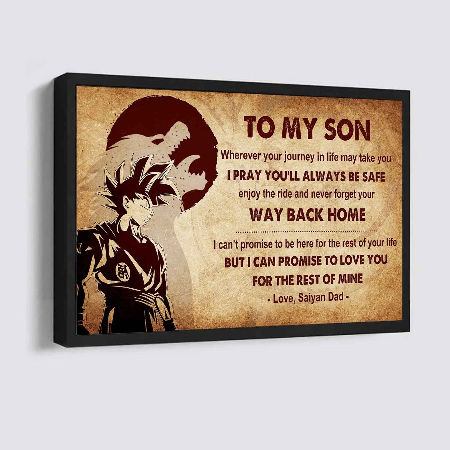 Spartan Poster Canvas Your Way Back Home From Dad To Son Gift For Your Son