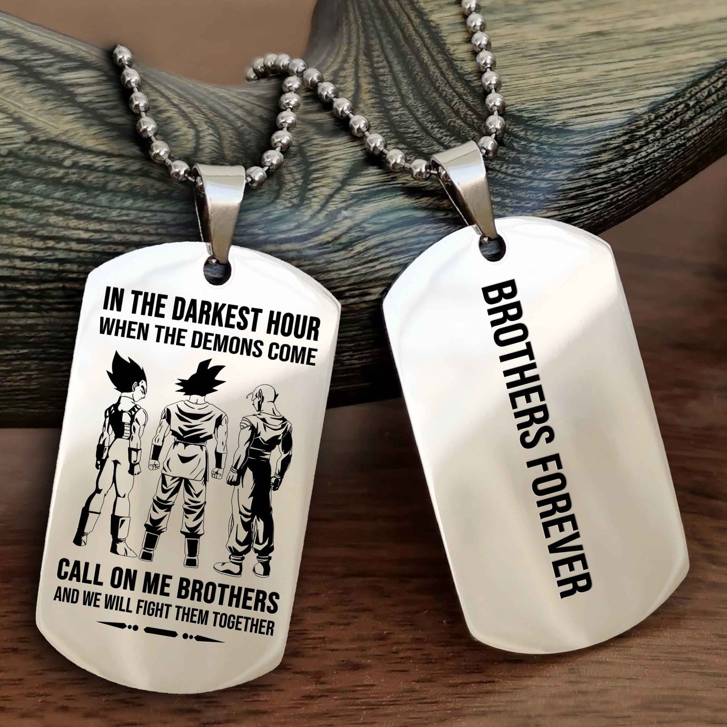 Knight Templar Customizable engraved black dog tag double sided gift from brother, brother forevers