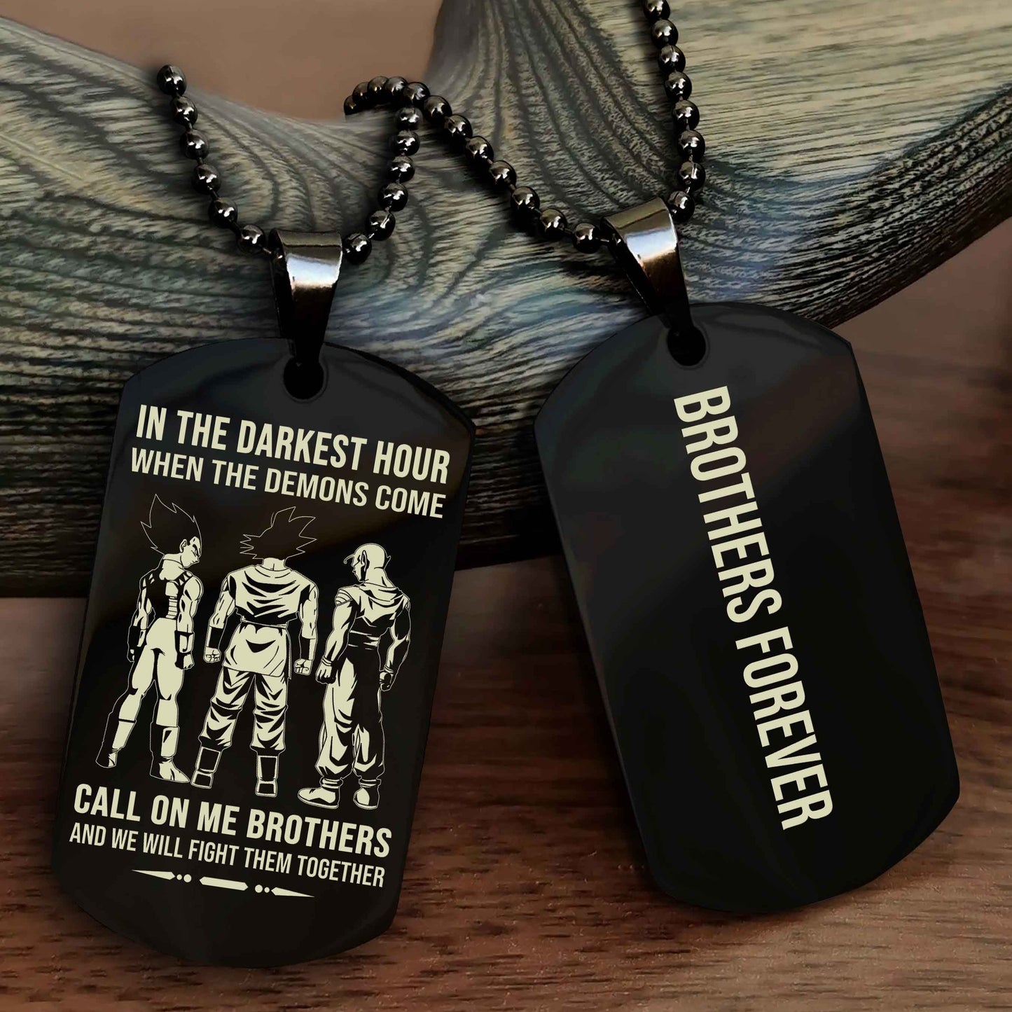 Knight Templar Customizable engraved black dog tag double sided gift from brother, brother forevers