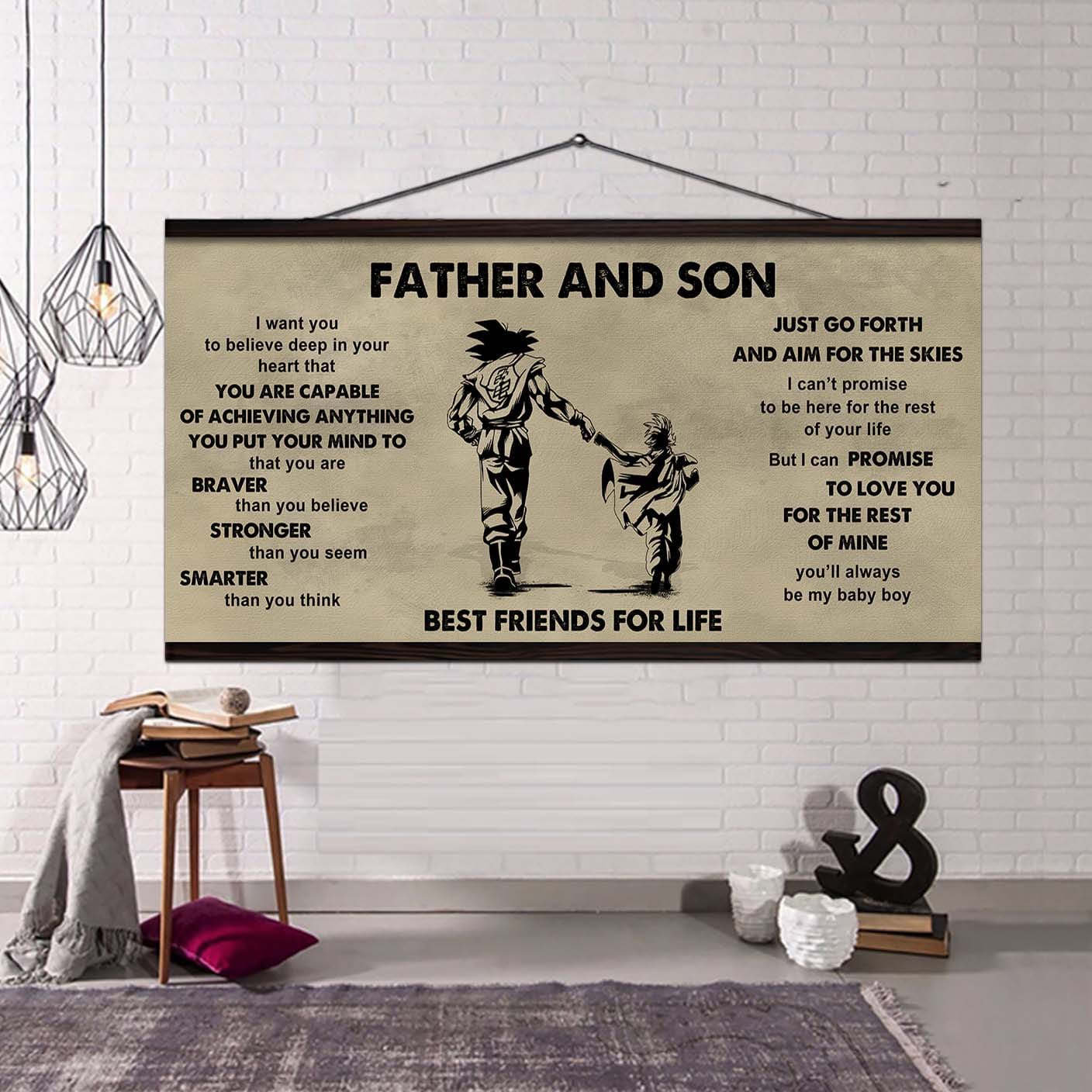DRB VGT Father And Son Best Friends For Life - That You Are Braver Than You Believe Poster Canvas Gift For Son From Father