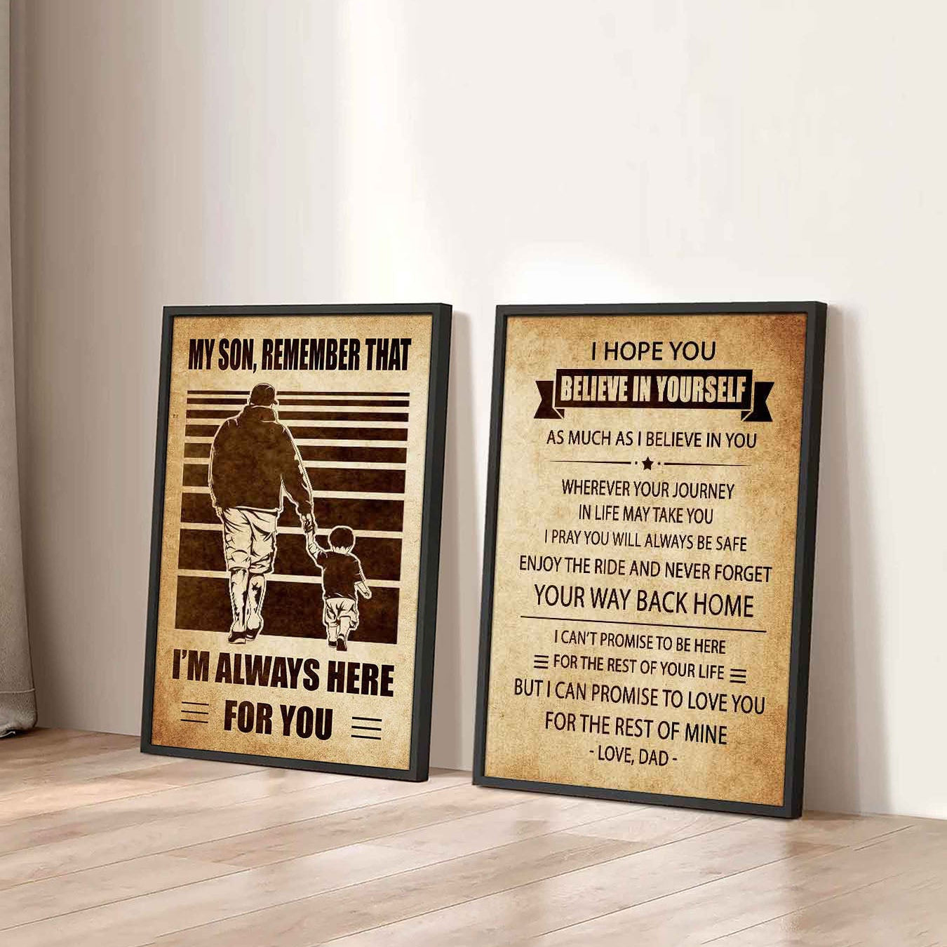 Combo 2 Sport Poster Canvas My Son Remember That - Never Forget Your Way Back Home