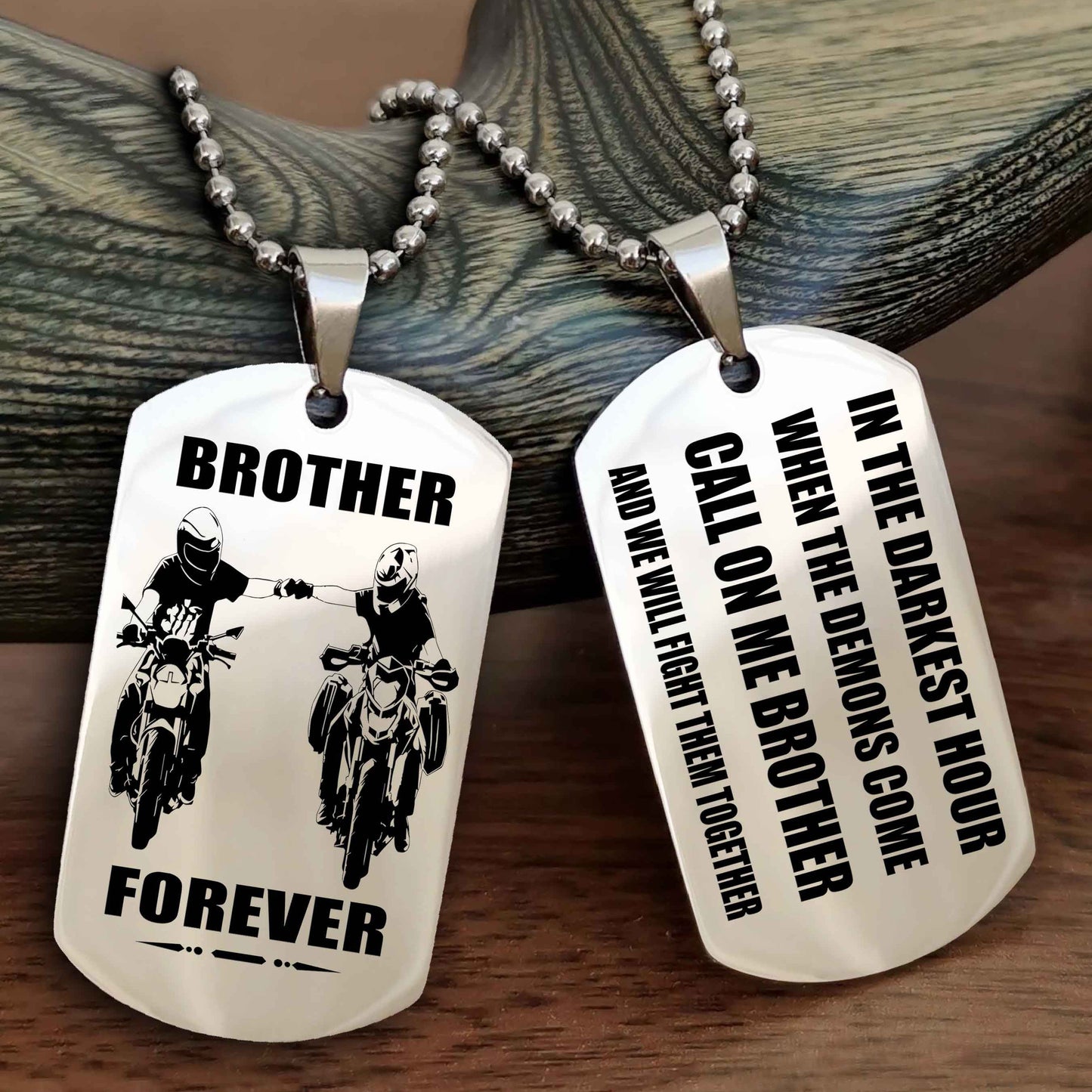 Knight templar Engraved Double Sided Dog Tag Call On Me Brother NAG Brothers Forever We Will Fight Them Together