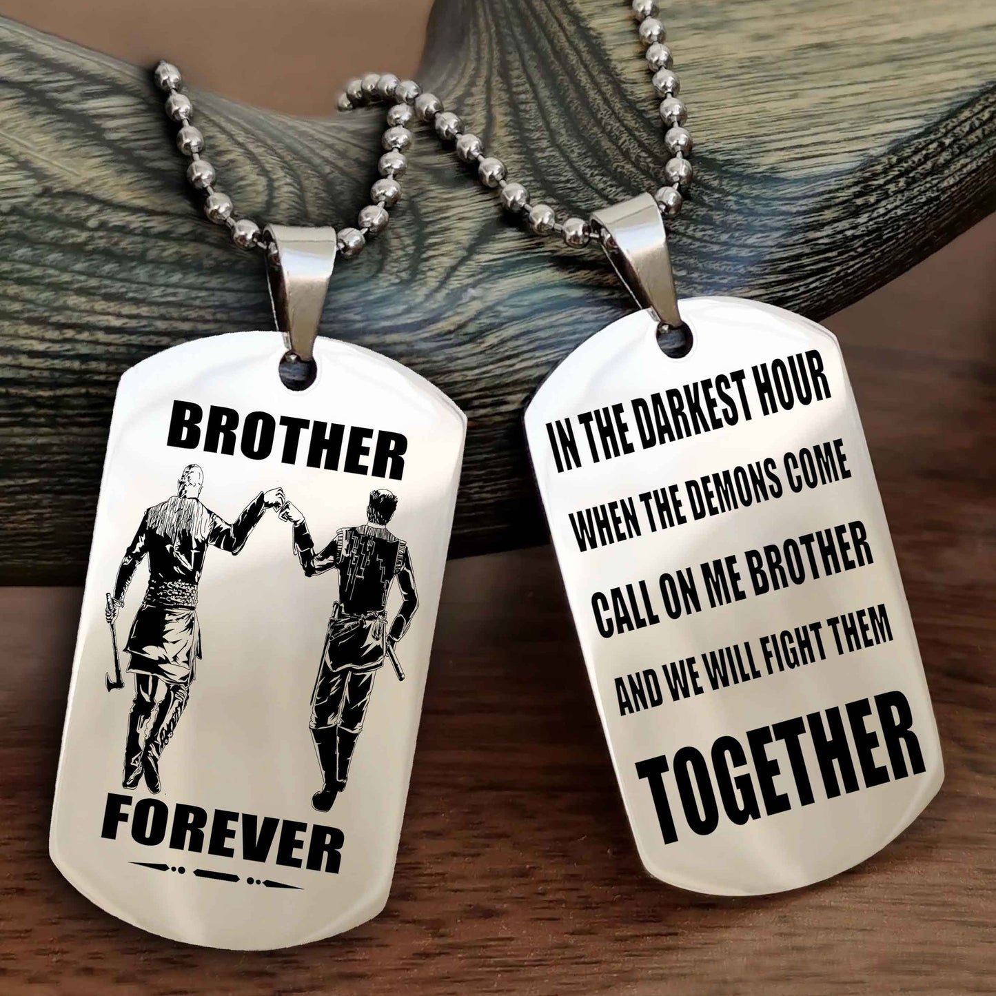 Samurai Personalized Double Sided Dog Tag For My Brother - Call On Me Brother And We Will Fight Them Together Gift For Your Friend