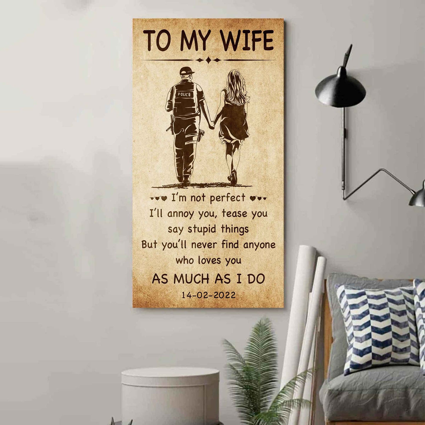 Biker Poster Canvas To My Wife - I Am Not Perfect