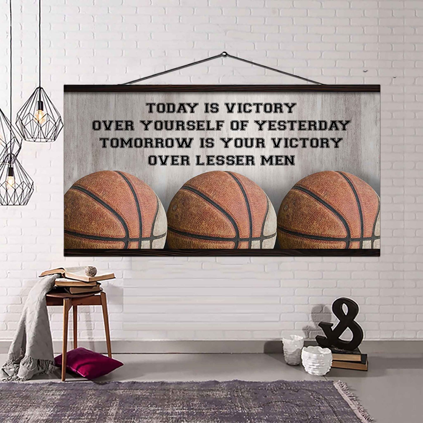 American Football Poster Canvas - Today Is Victory Over Yourself Over Yourself Of Yesterday Tomorrow Is Your Victory Over Lesser Men