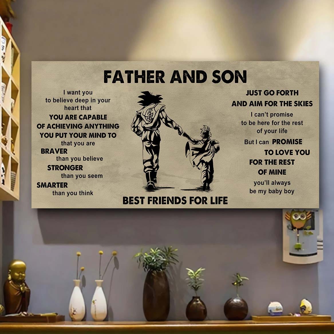 DRB VGT Father And Son Best Friends For Life - That You Are Braver Than You Believe Poster Canvas Gift For Son From Father