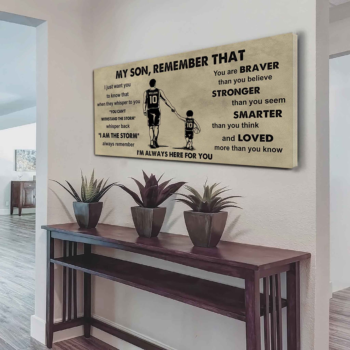 Personalized Sport Poster Canvas - My Son Remember That Whisper Back I Am The Storm