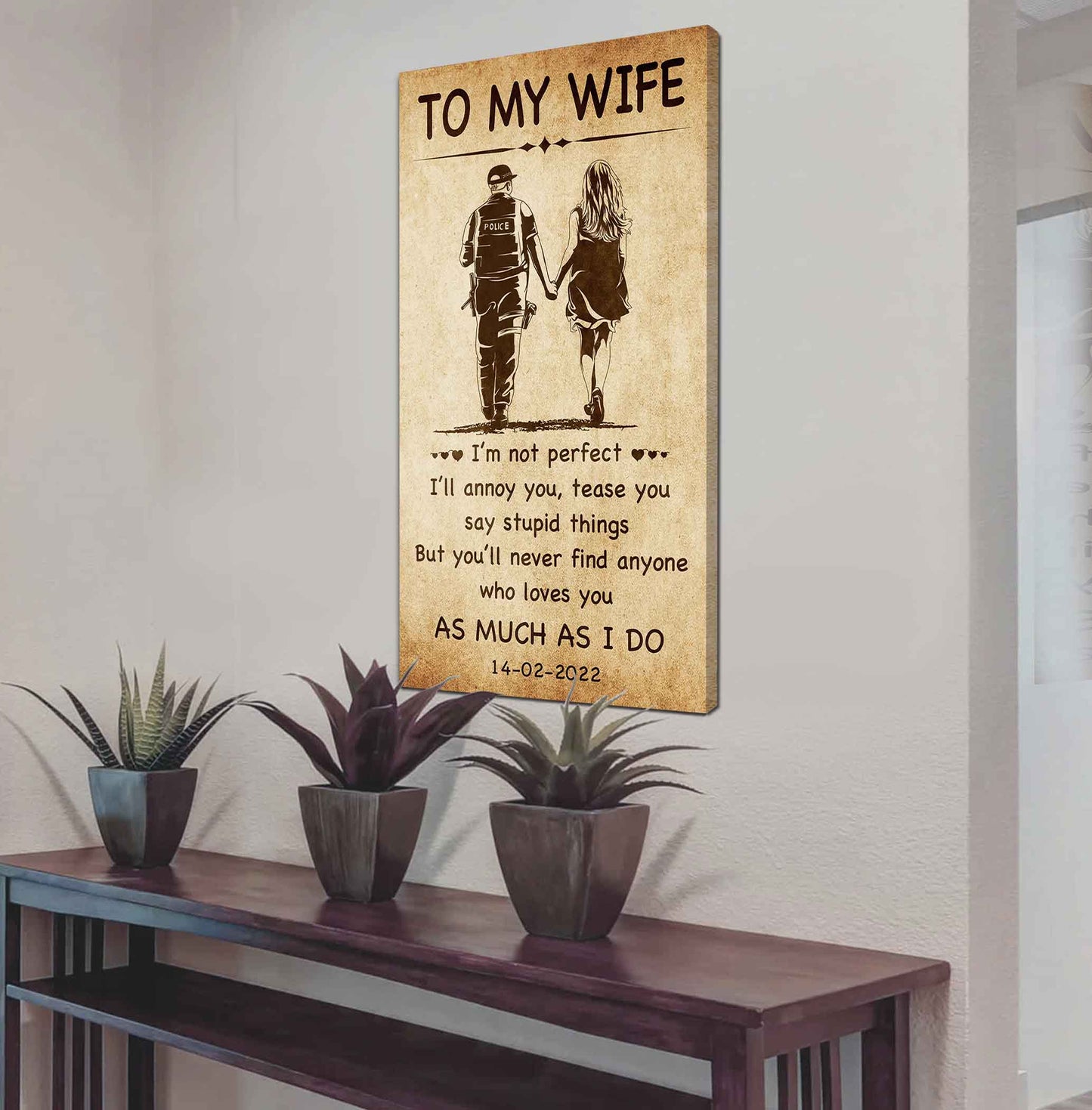 Biker Poster Canvas To My Wife - I Am Not Perfect