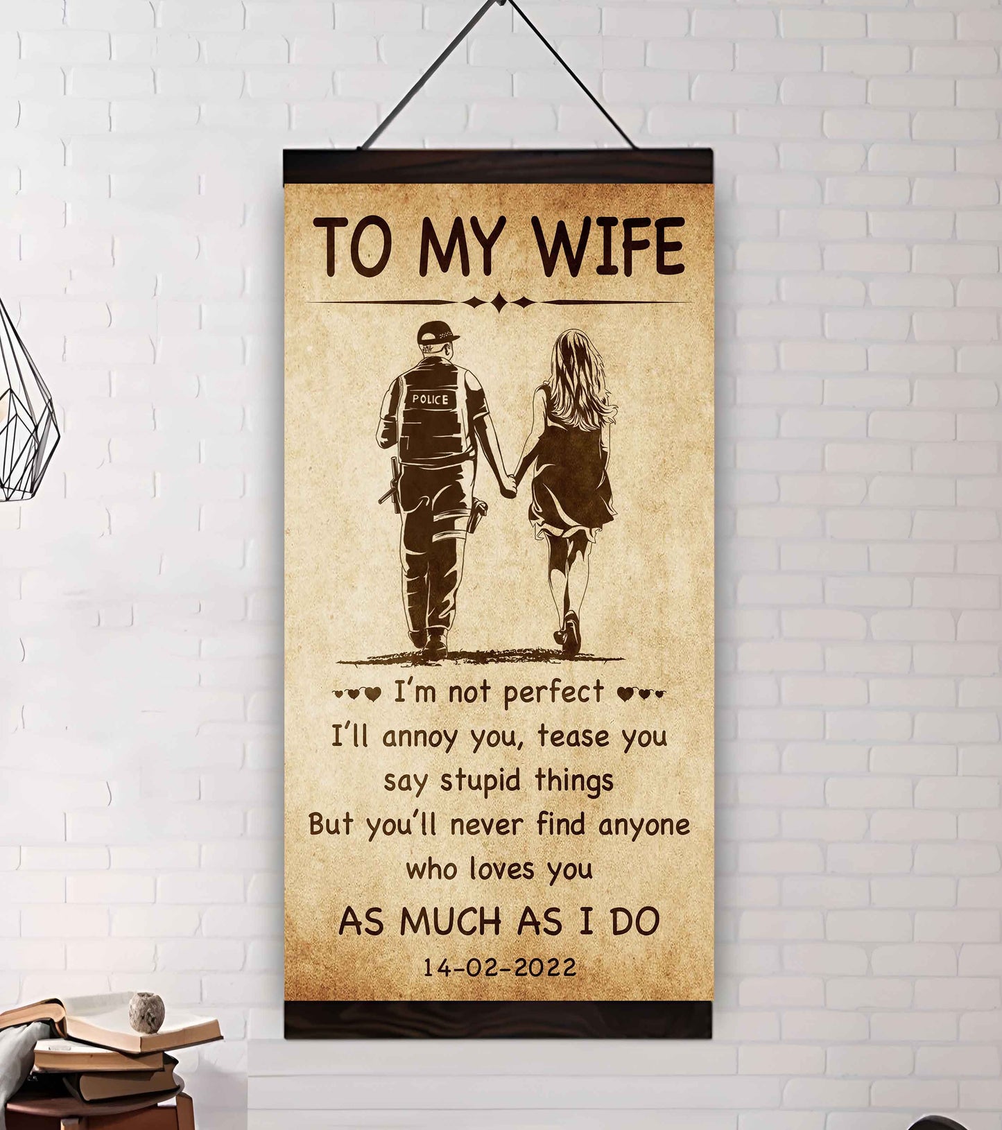 Biker Poster Canvas To My Wife - I Am Not Perfect