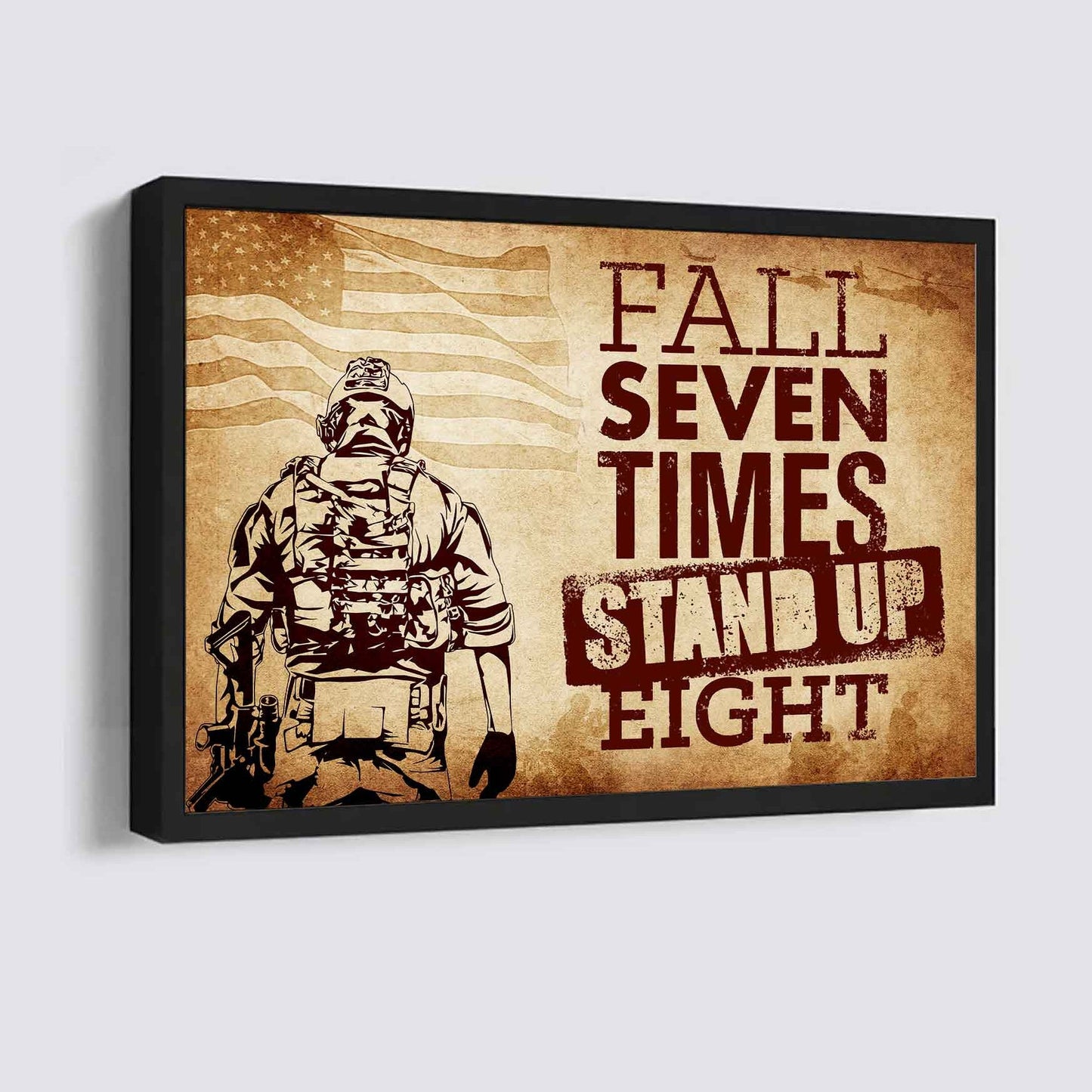 Knight Templar Poster Canvas Fall Down Seven Times Stand Up Eight