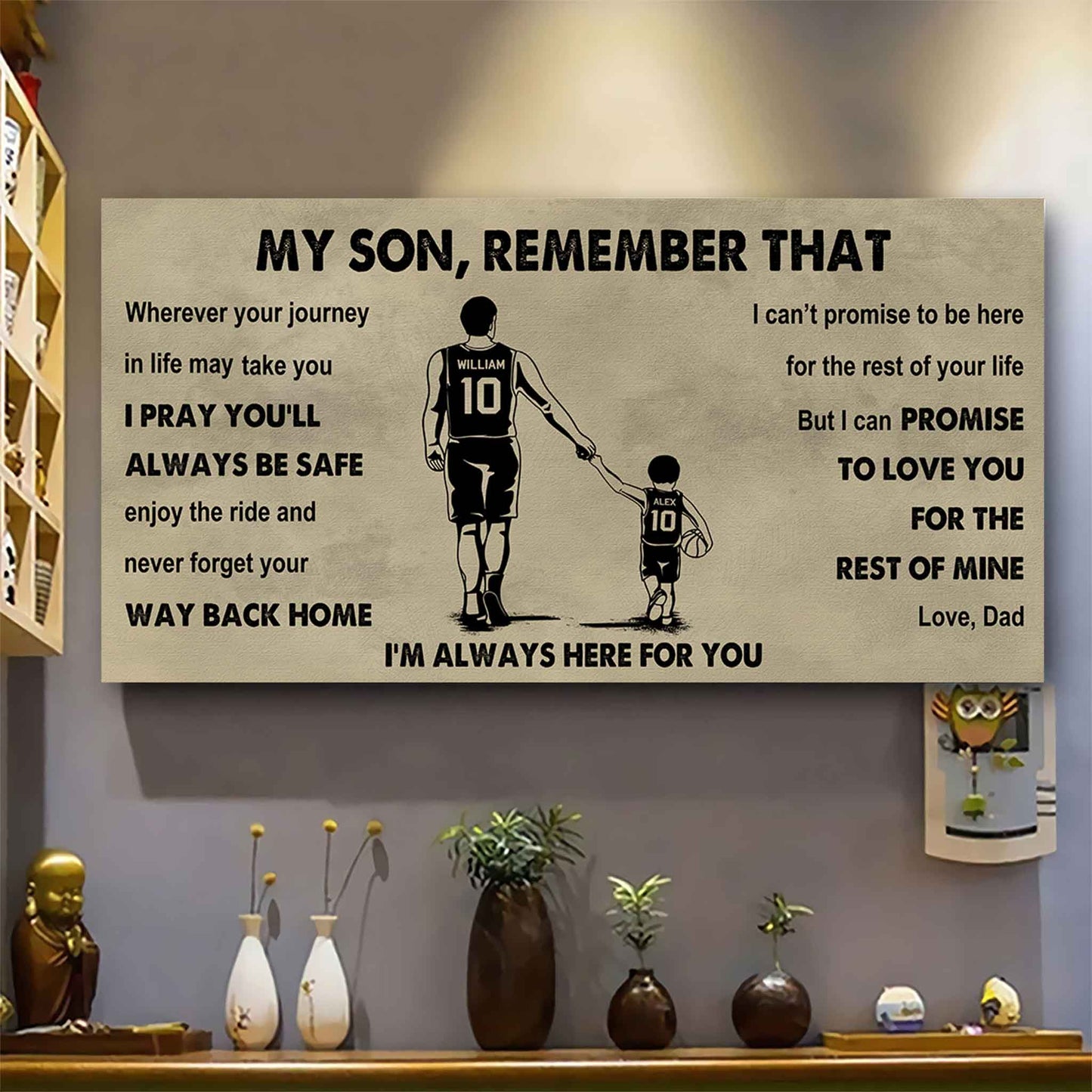 Personalized Sport Poster Canvas - My Son Remember That Never Forget Your Way Back Home