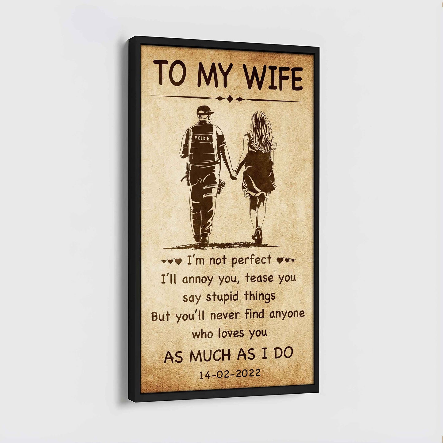 Biker Poster Canvas To My Wife - I Am Not Perfect