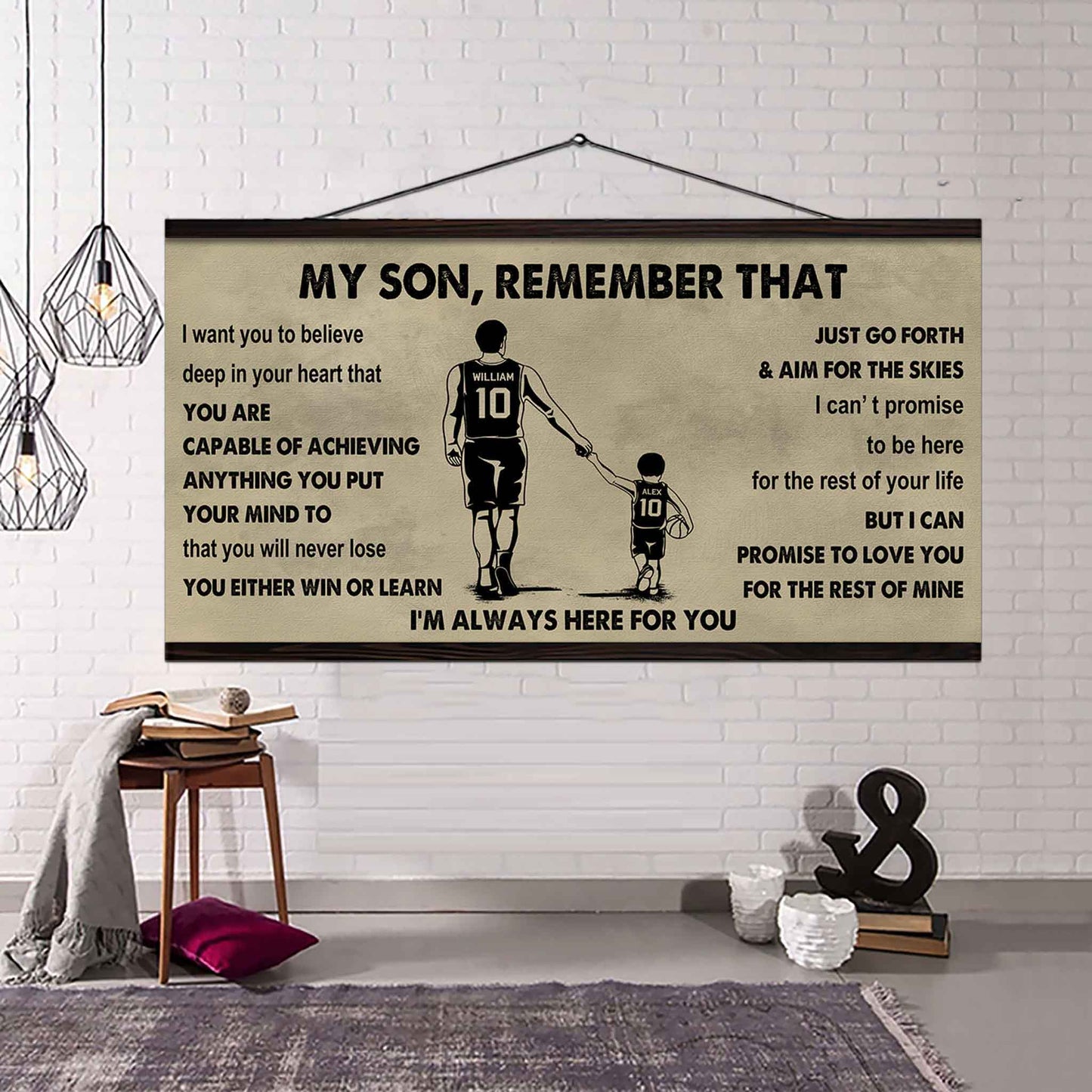 Personalized Sport Poster Canvas - My Son Remember That You Will Never Lose You Either Win Or Learn