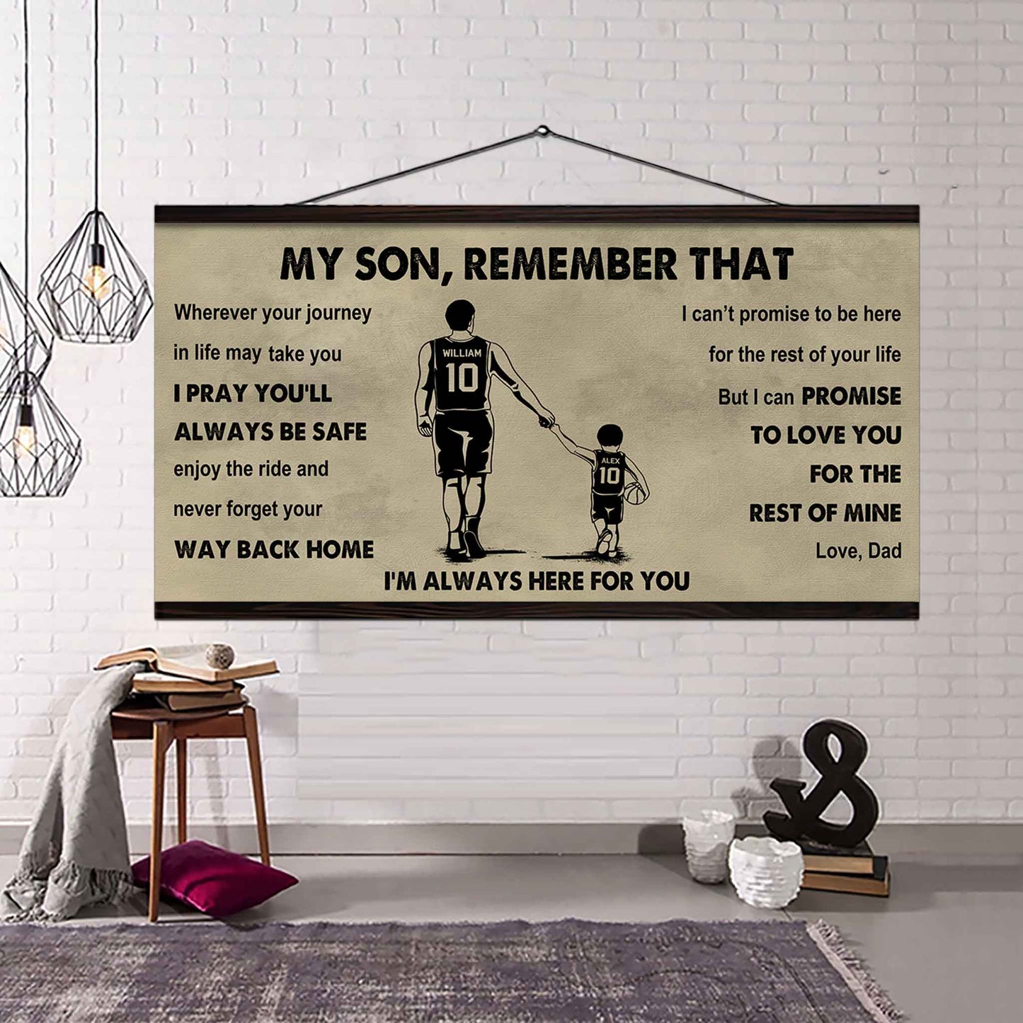 Personalized Sport Poster Canvas - My Son Remember That Never Forget Your Way Back Home