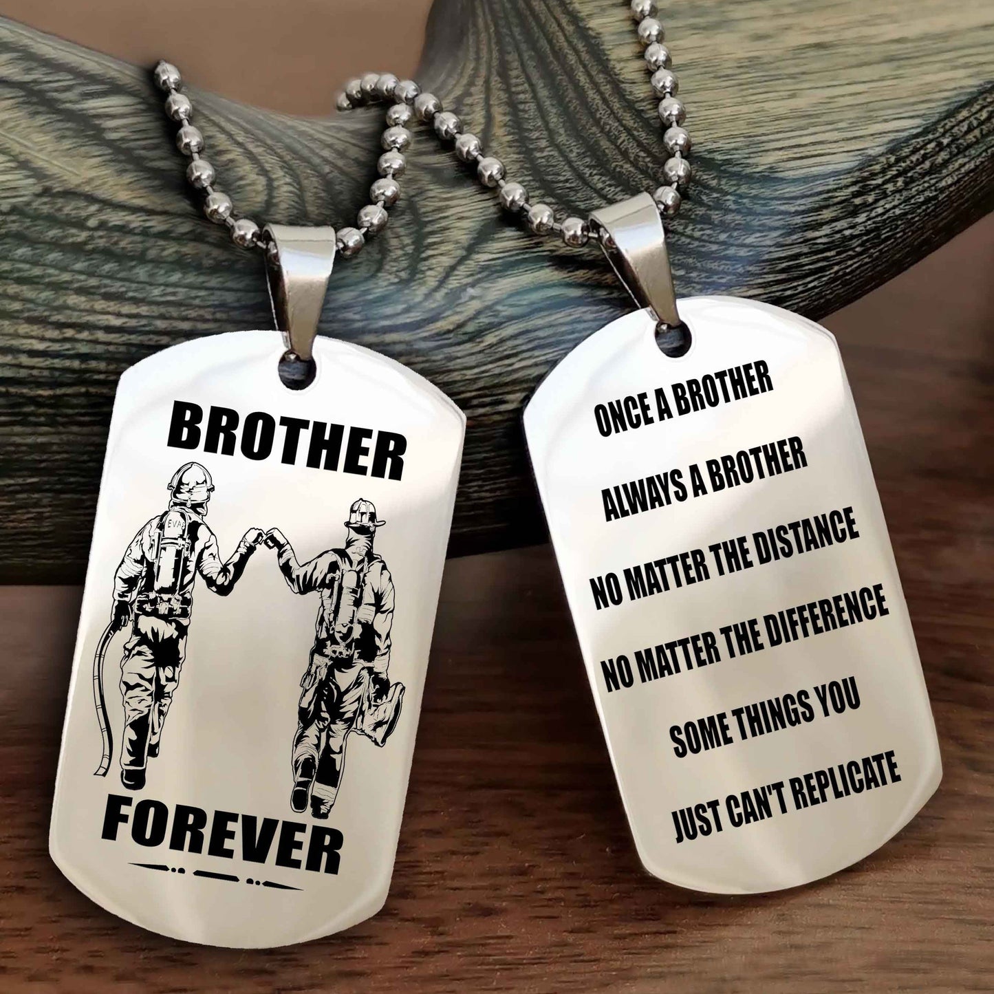 Knight Templar Customizable engraved dog tag double sided gift from brother - Brother Forever Once A Brother Always A Brother