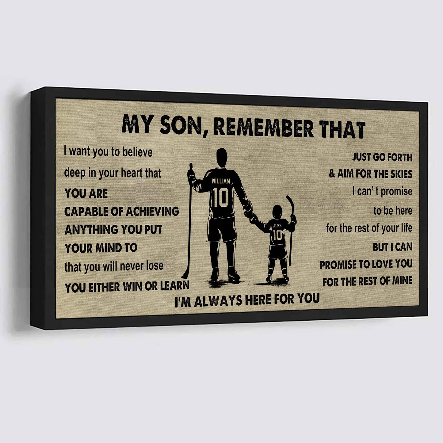 Personalized Sport Poster Canvas - My Son Remember That You Will Never Lose You Either Win Or Learn