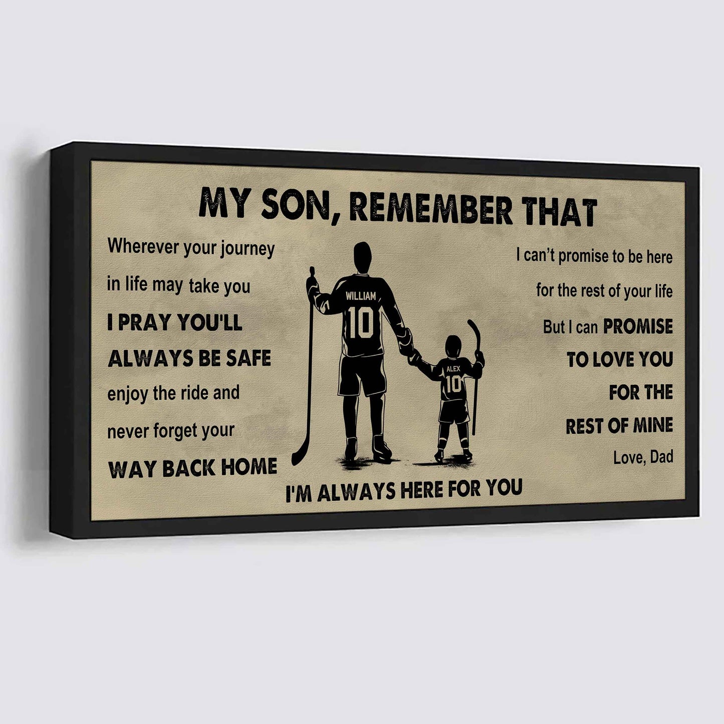 Personalized Sport Poster Canvas - My Son Remember That Never Forget Your Way Back Home