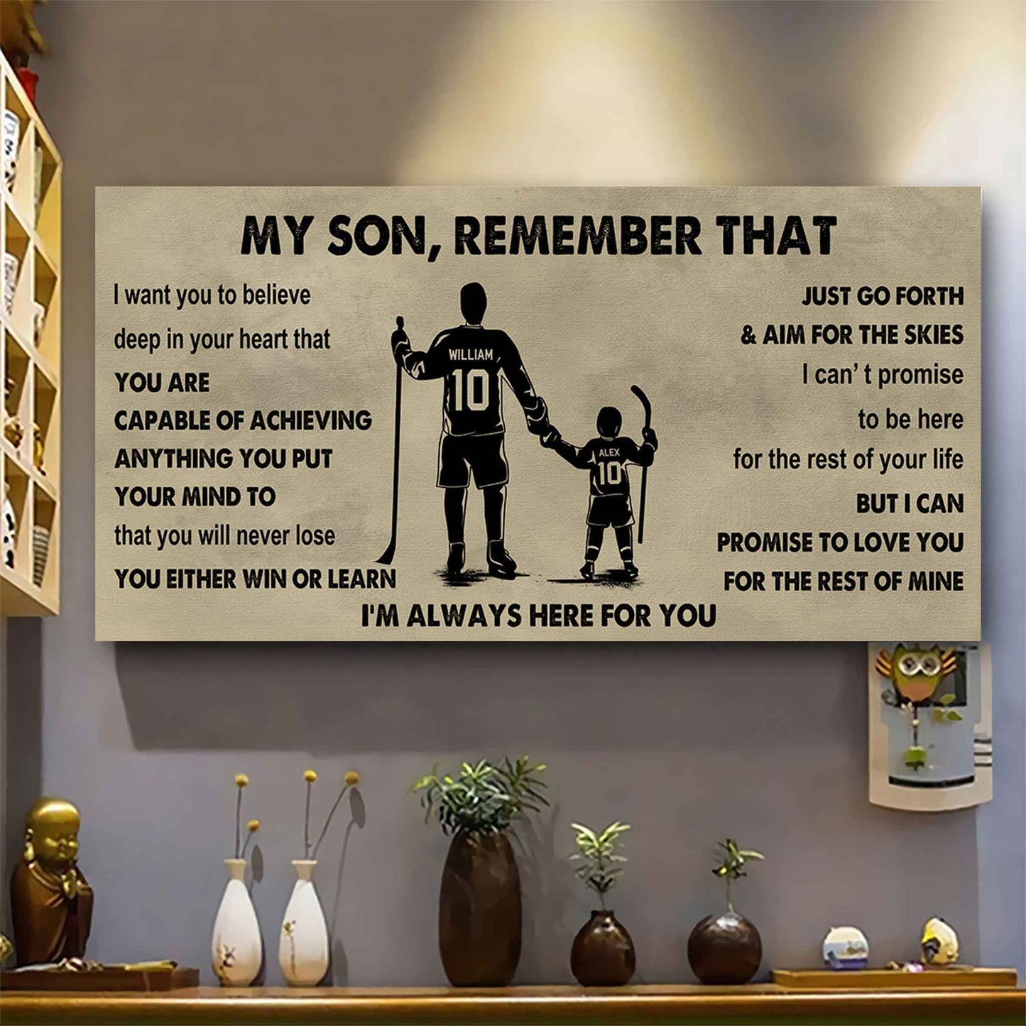 Personalized Sport Poster Canvas - My Son Remember That You Will Never Lose You Either Win Or Learn