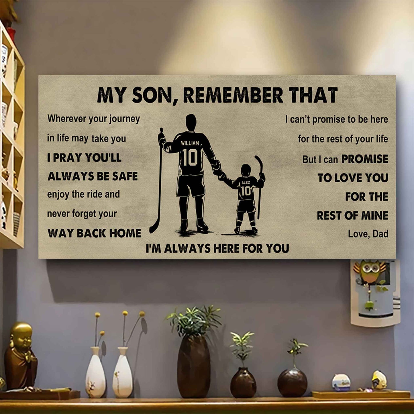 Personalized Sport Poster Canvas - My Son Remember That Never Forget Your Way Back Home