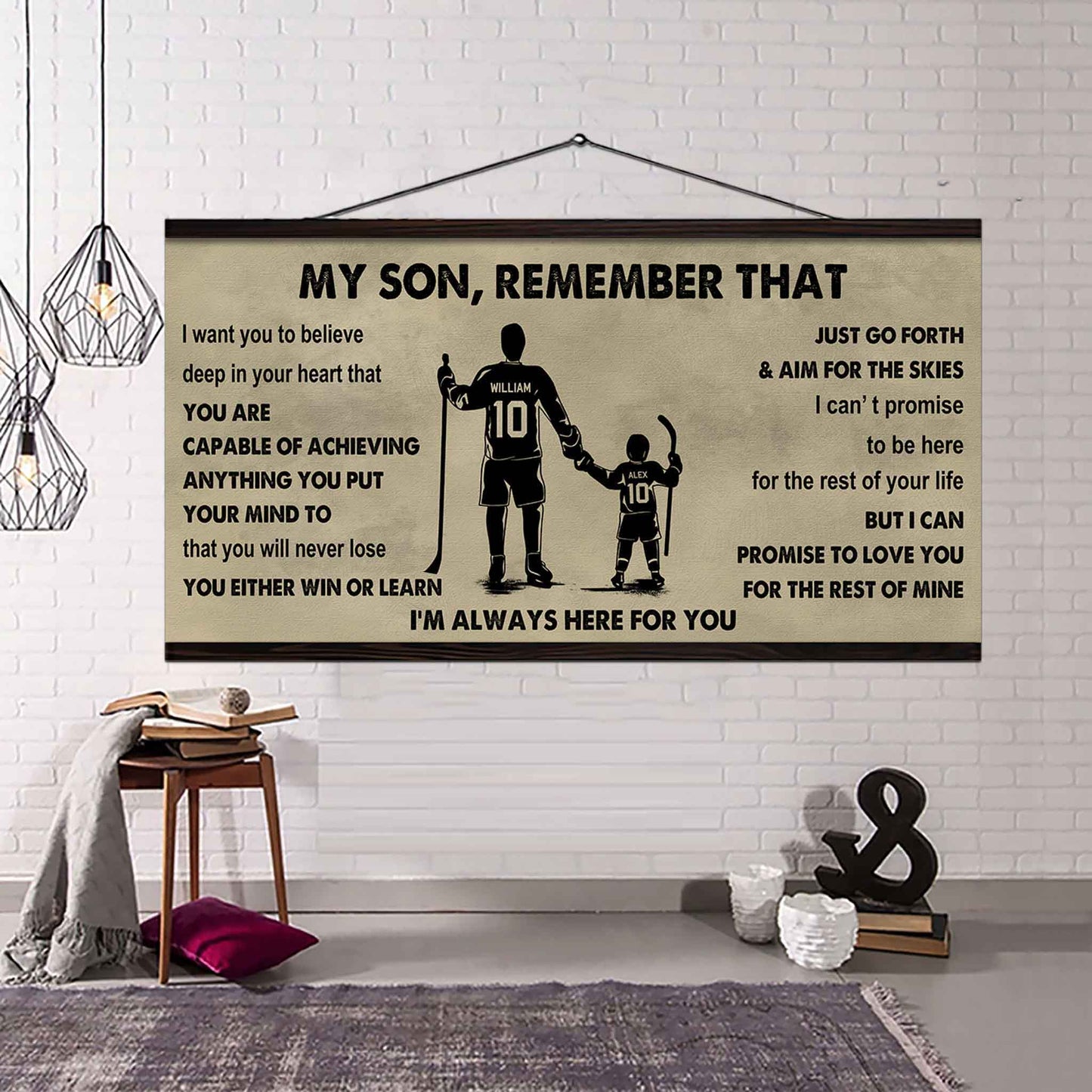 Personalized Sport Poster Canvas - My Son Remember That You Will Never Lose You Either Win Or Learn