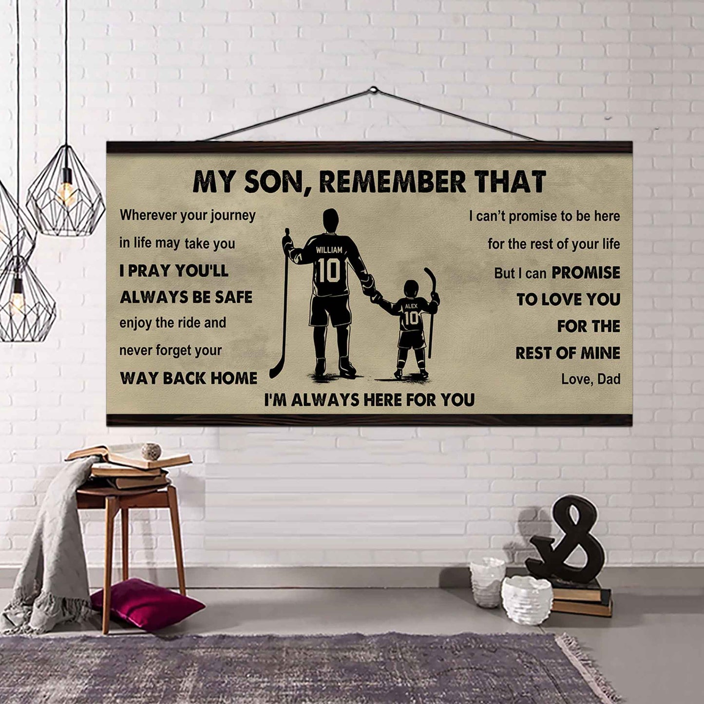 Personalized Sport Poster Canvas - My Son Remember That Never Forget Your Way Back Home