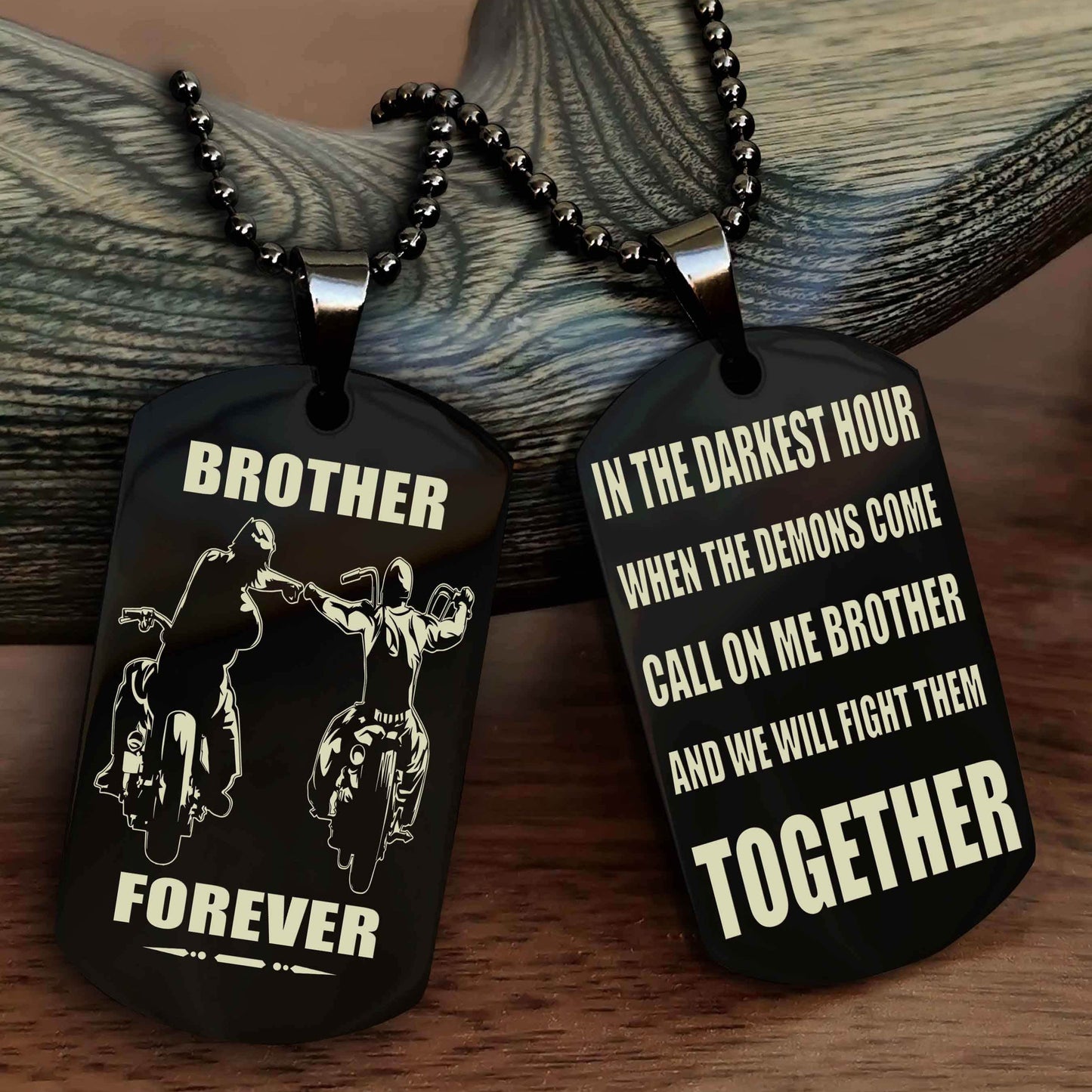 Samurai Personalized Double Sided Dog Tag For My Brother - Call On Me Brother And We Will Fight Them Together Gift For Your Friend