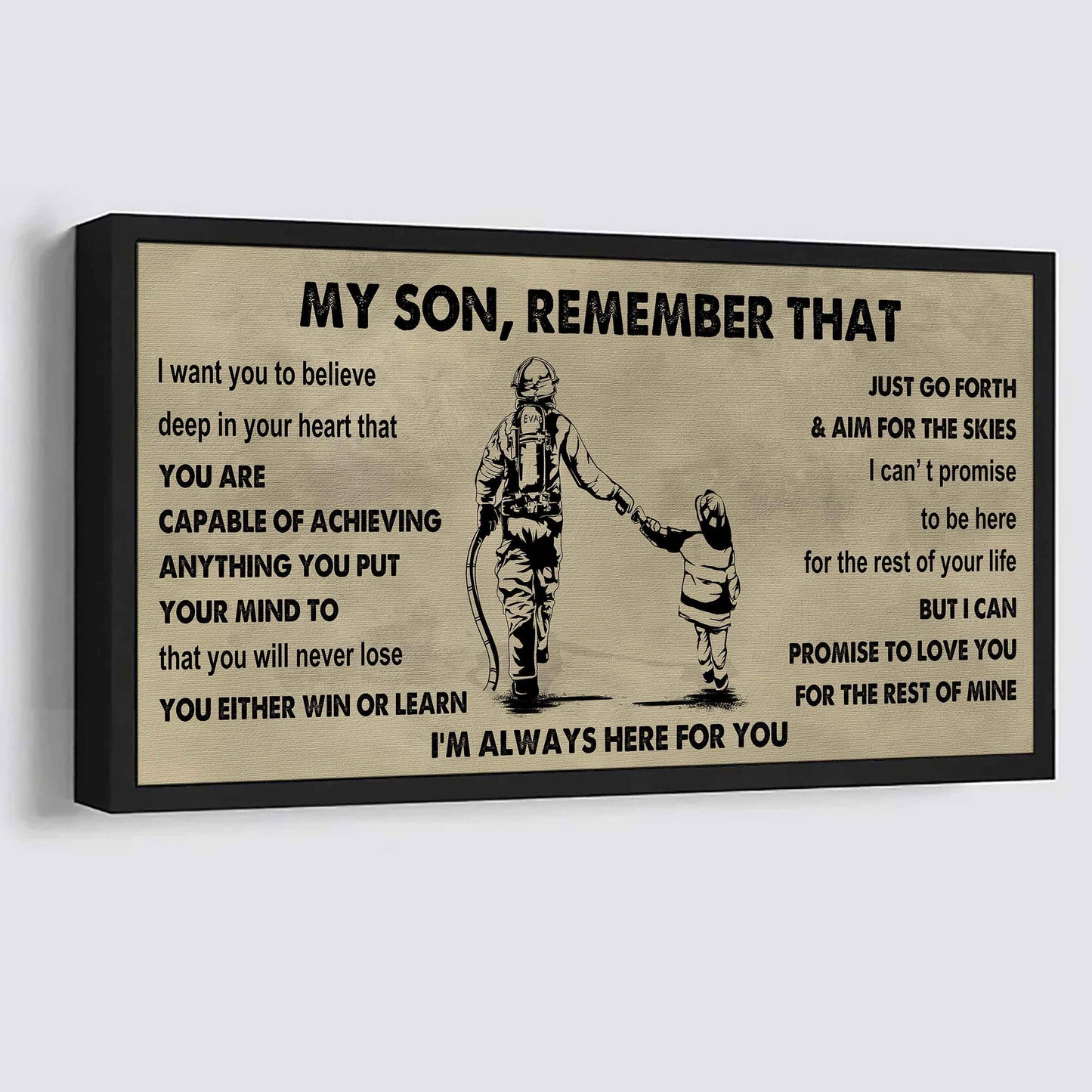 Personalized Sport Poster Canvas - My Son Remember That You Will Never Lose You Either Win Or Learn