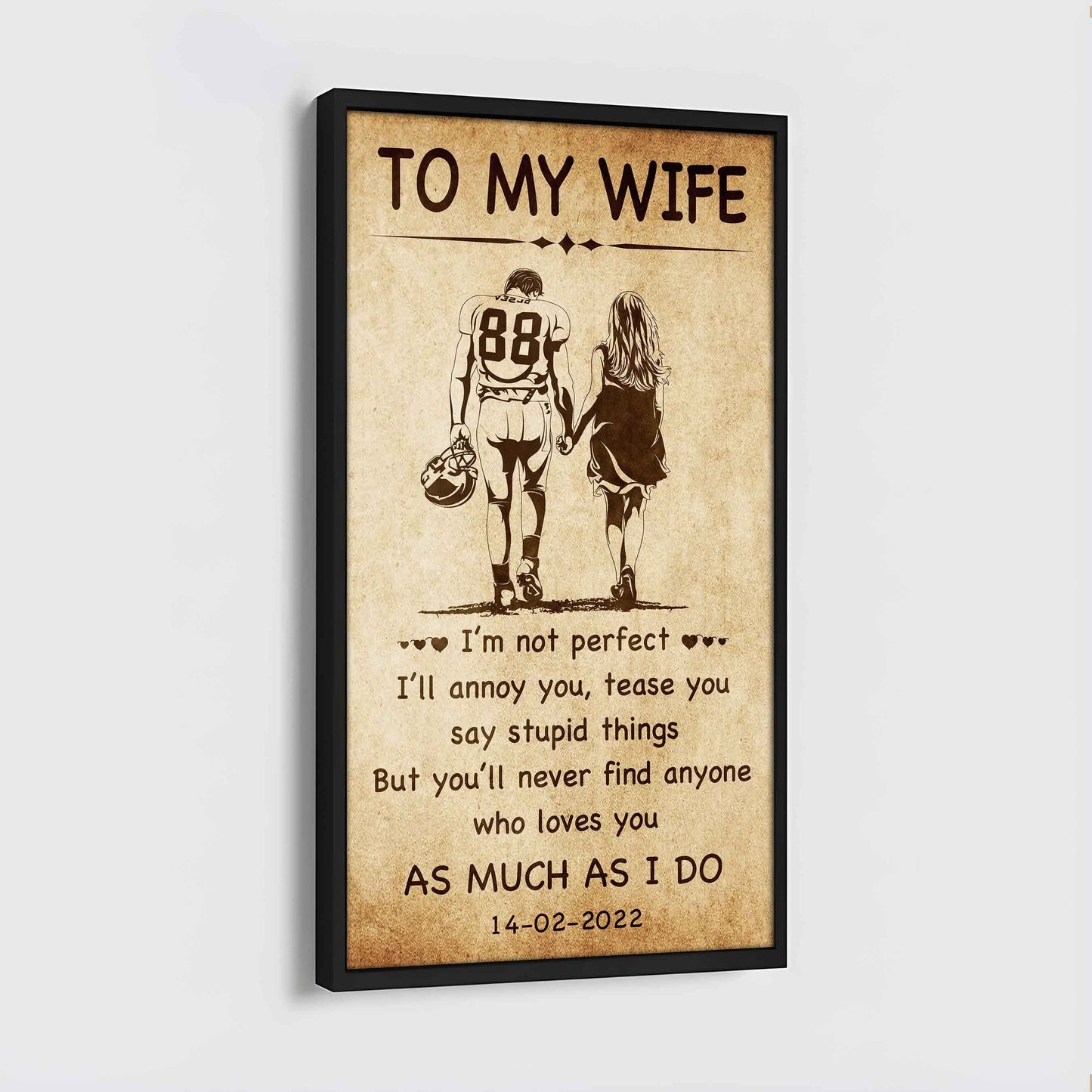 Biker Poster Canvas To My Wife - I Am Not Perfect