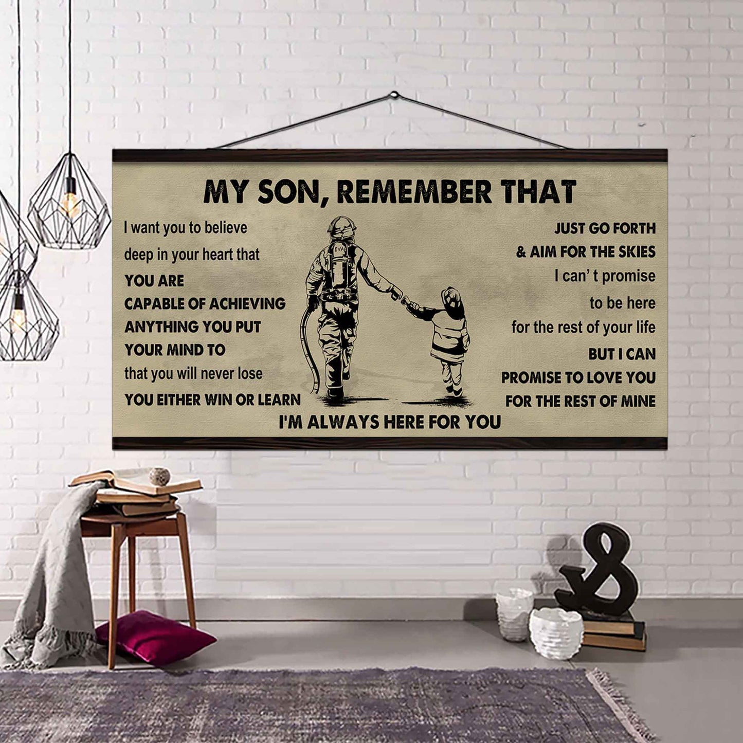 Personalized Sport Poster Canvas - My Son Remember That You Will Never Lose You Either Win Or Learn