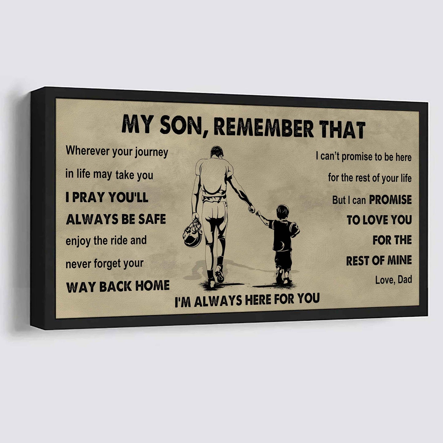 Personalized Sport Poster Canvas - My Son Remember That Never Forget Your Way Back Home