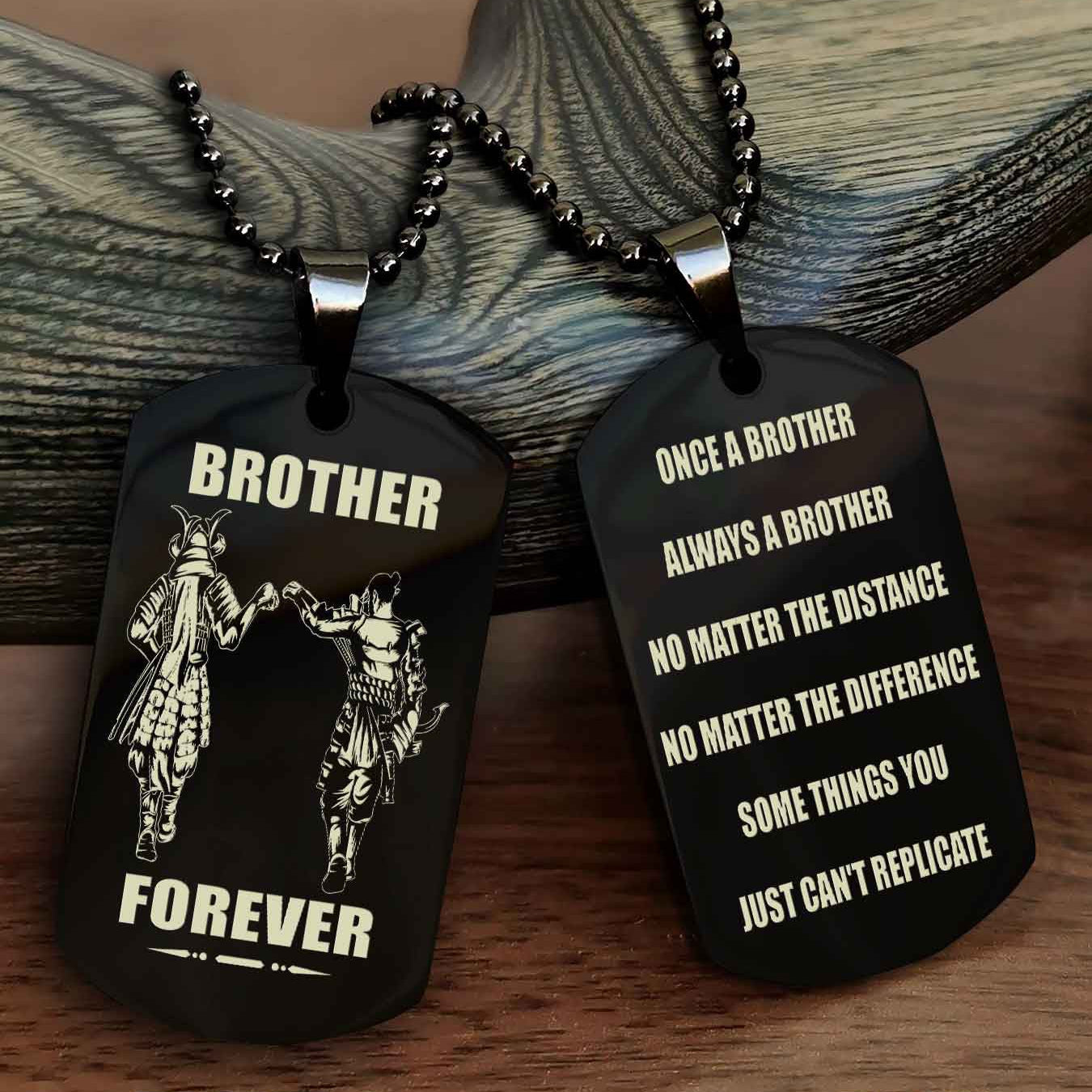 Knight Templar Customizable engraved dog tag double sided gift from brother - Brother Forever Once A Brother Always A Brother