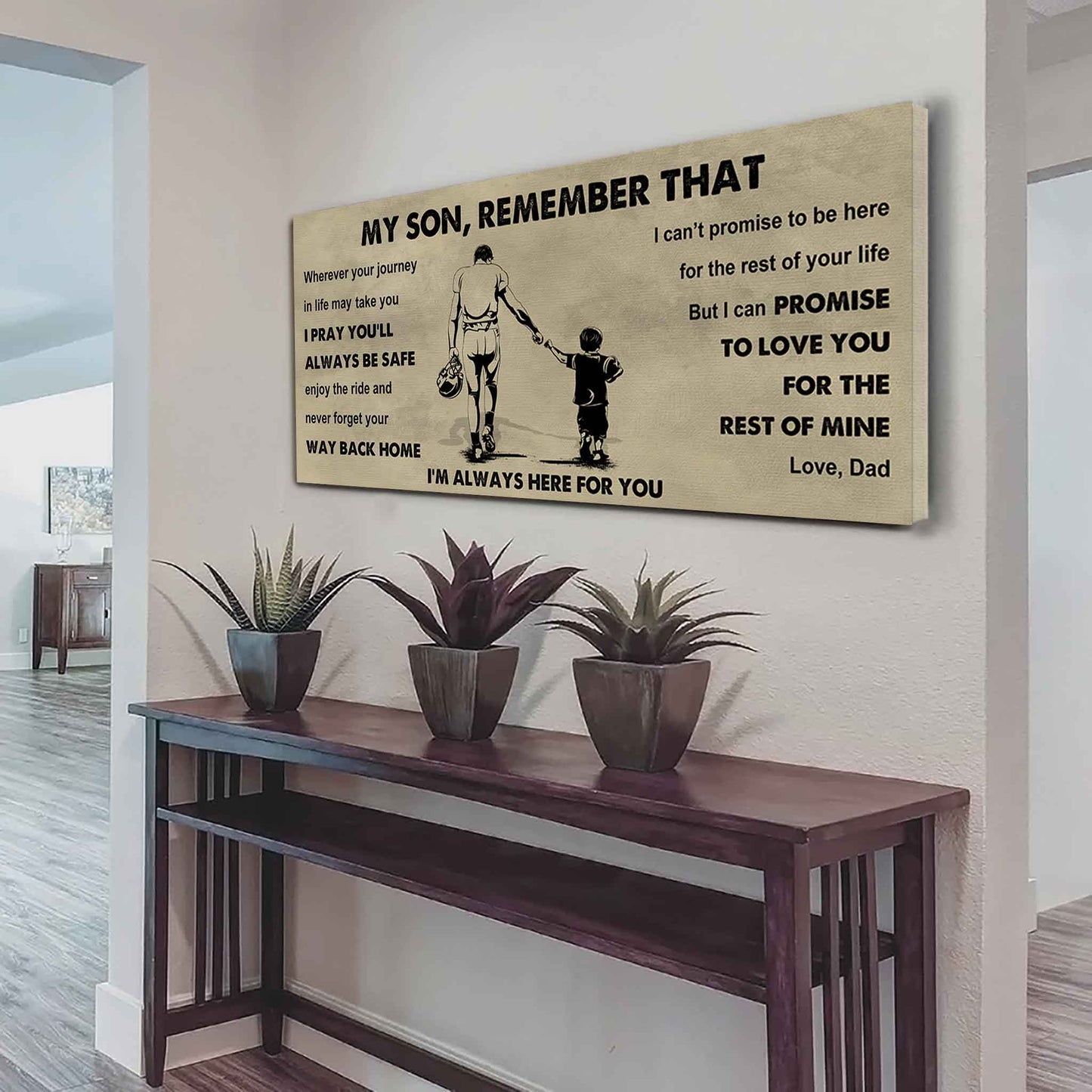 Personalized Sport Poster Canvas - My Son Remember That Never Forget Your Way Back Home