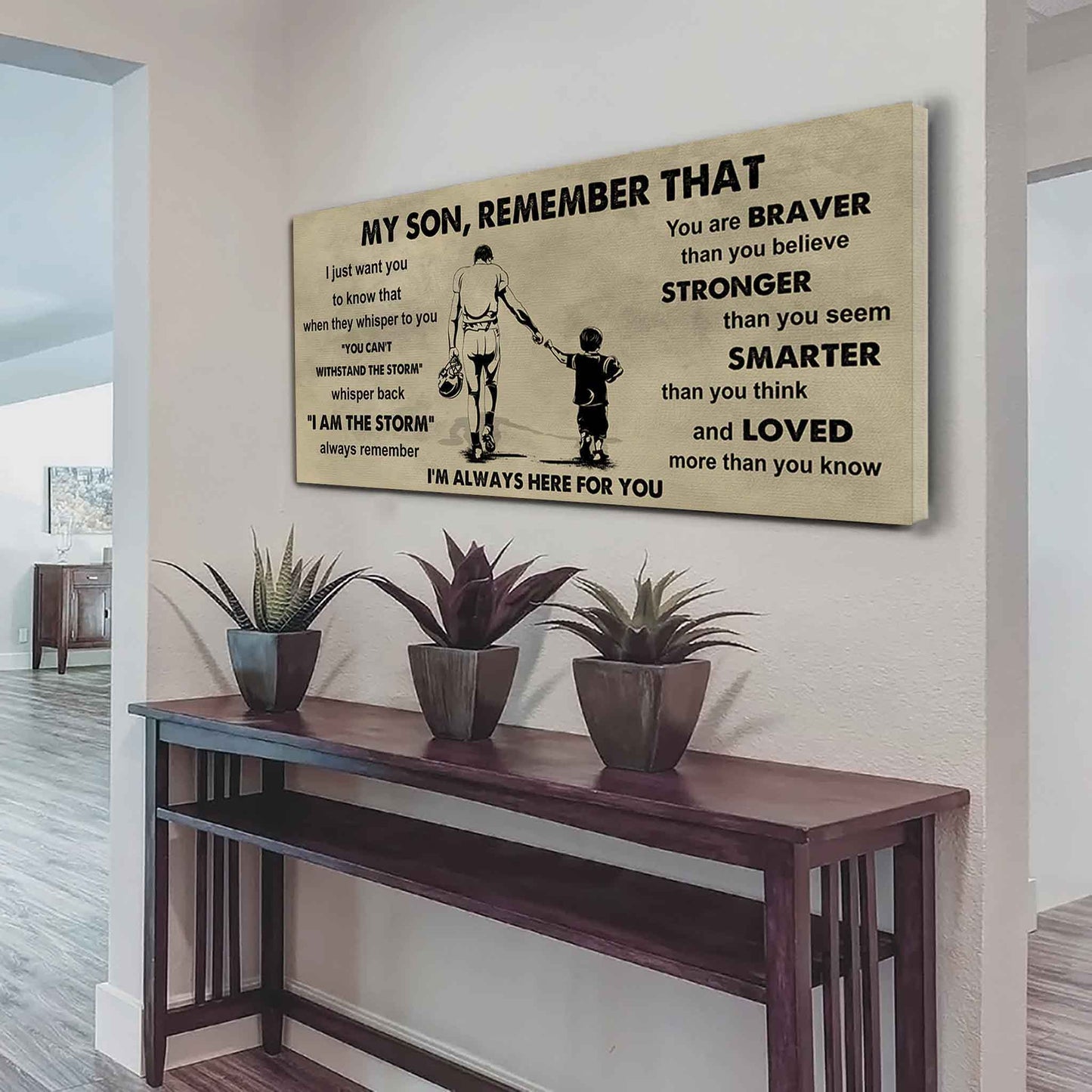 Personalized Sport Poster Canvas - My Son Remember That Whisper Back I Am The Storm