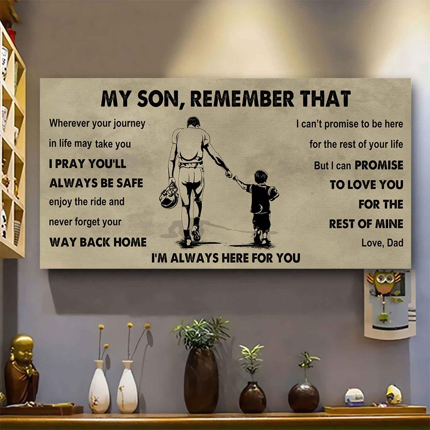 Personalized Sport Poster Canvas - My Son Remember That Never Forget Your Way Back Home