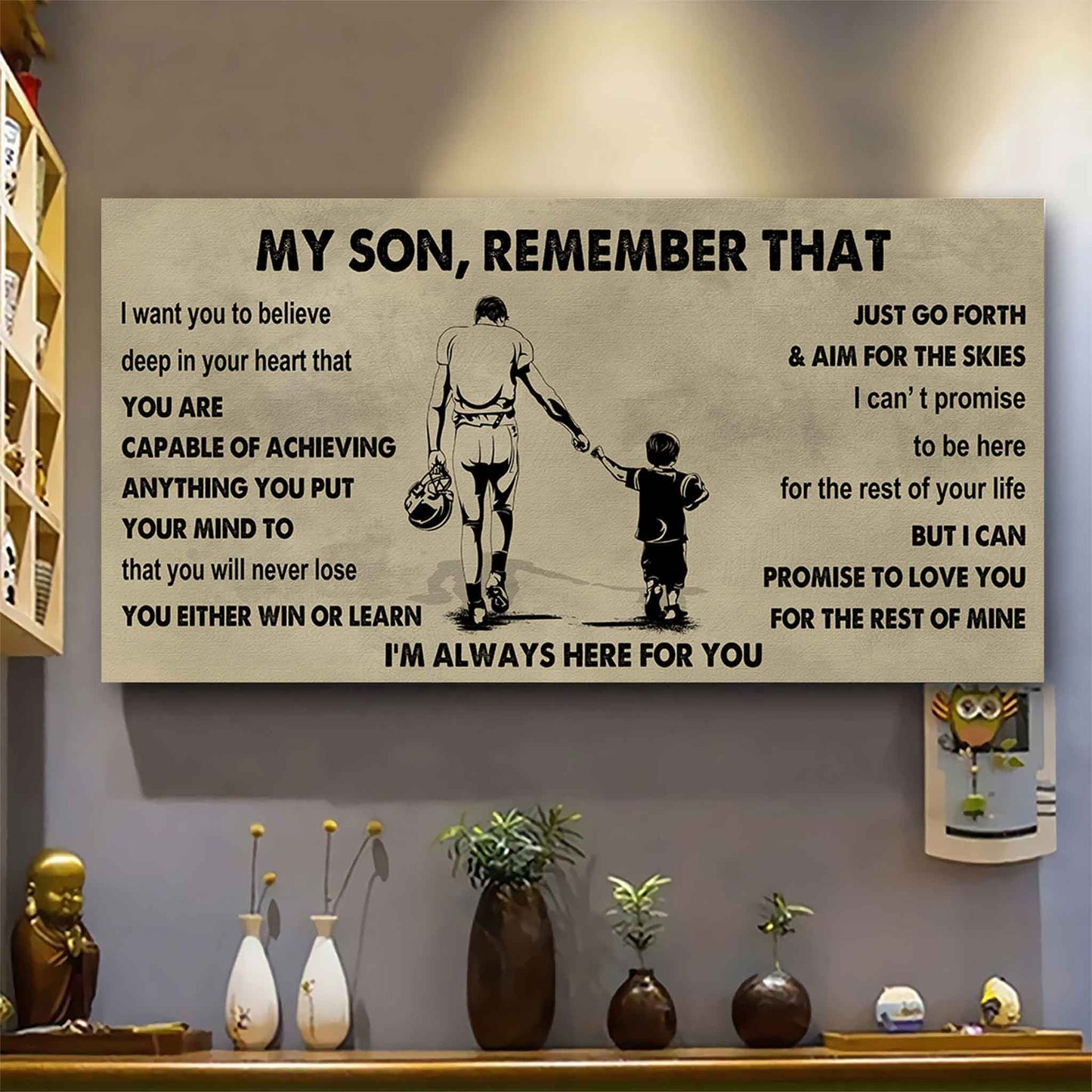 Personalized Sport Poster Canvas - My Son Remember That You Will Never Lose You Either Win Or Learn