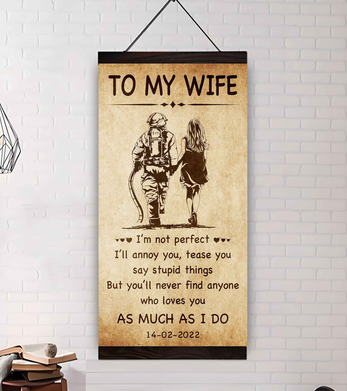 Biker Poster Canvas To My Wife - I Am Not Perfect