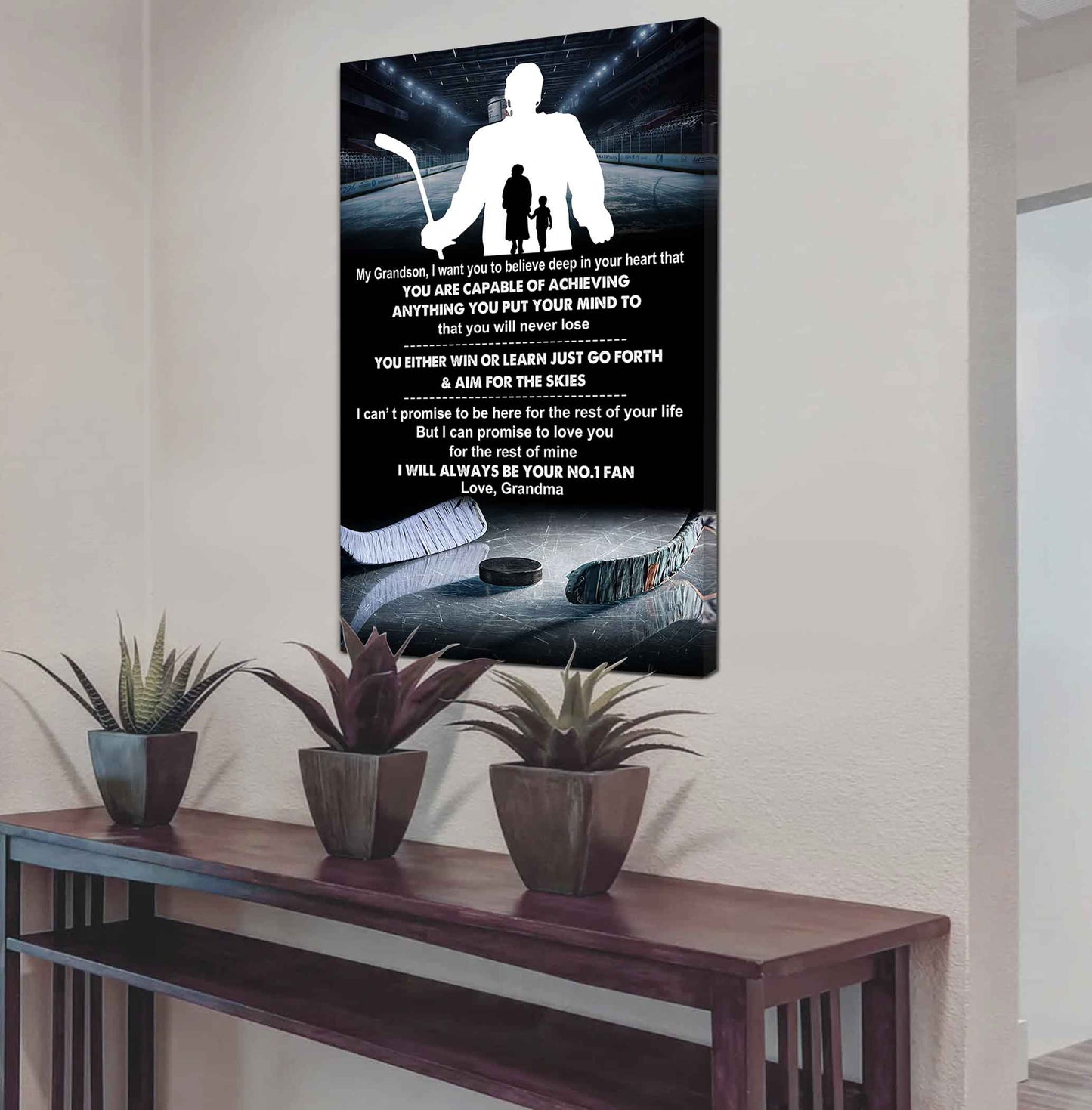 Tennis Poster Canvas Grandma To Grandson - That You Will Never Lose You Either Win Or Learn I Will Always Your No 1 Fan