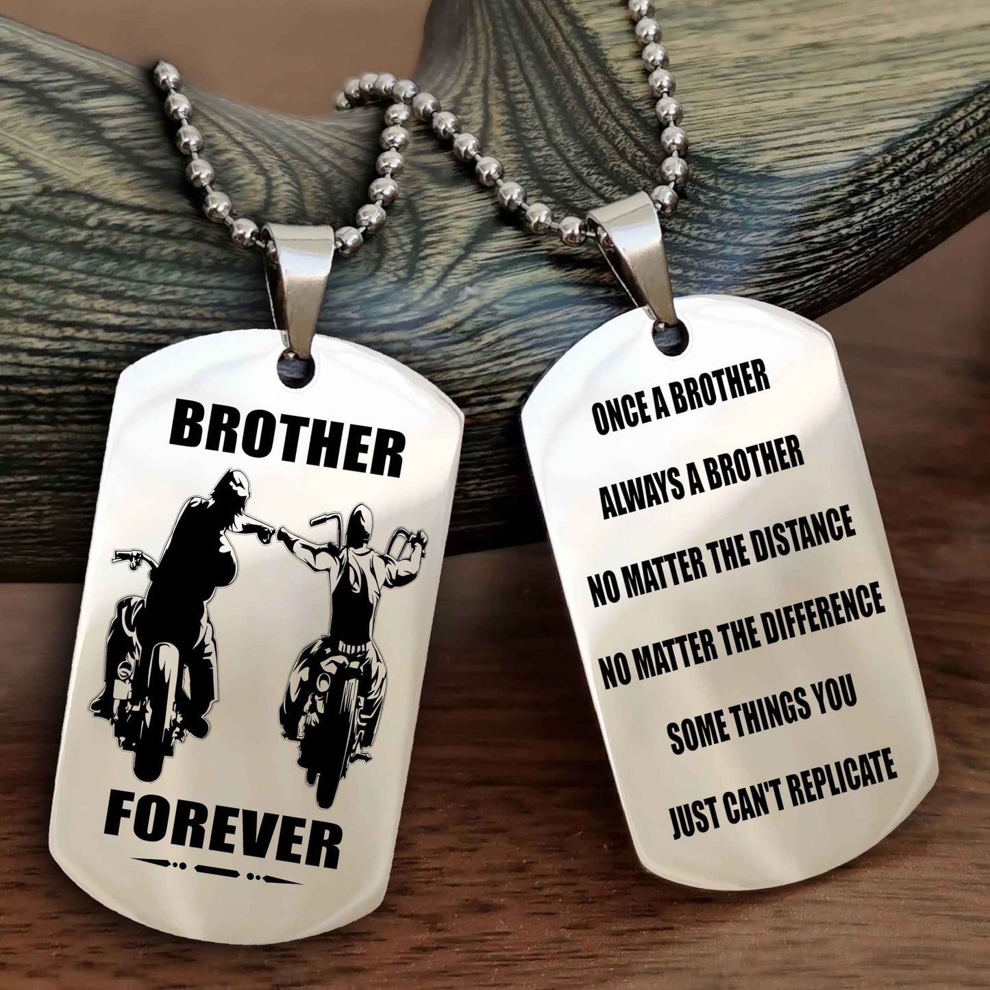 Knight Templar Customizable engraved dog tag double sided gift from brother - Brother Forever Once A Brother Always A Brother