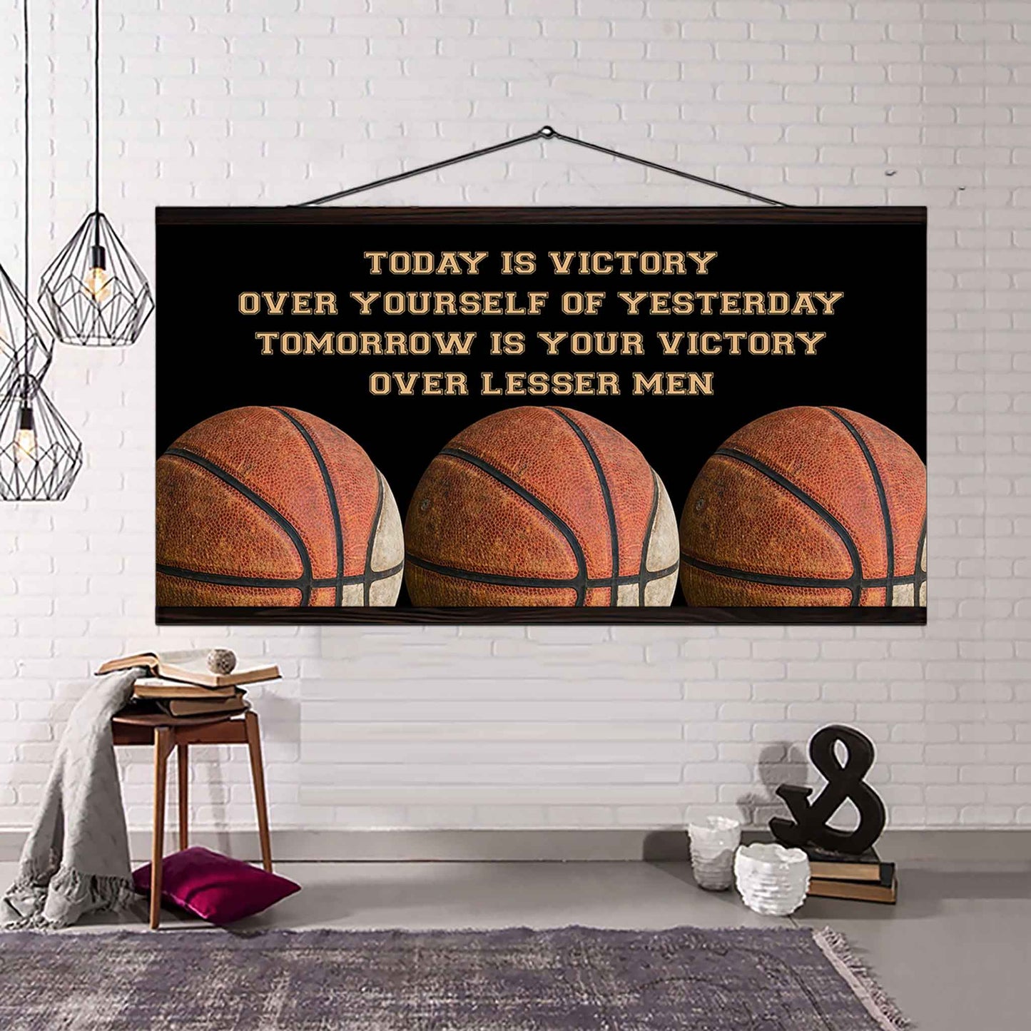 American Football Poster Canvas - Today Is Victory Over Yourself Over Yourself Of Yesterday Tomorrow Is Your Victory Over Lesser Men