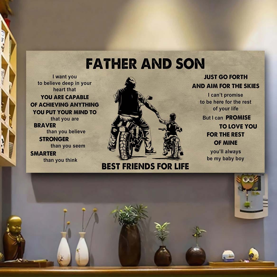 DRB VGT Father And Son Best Friends For Life - That You Are Braver Than You Believe Poster Canvas Gift For Son From Father